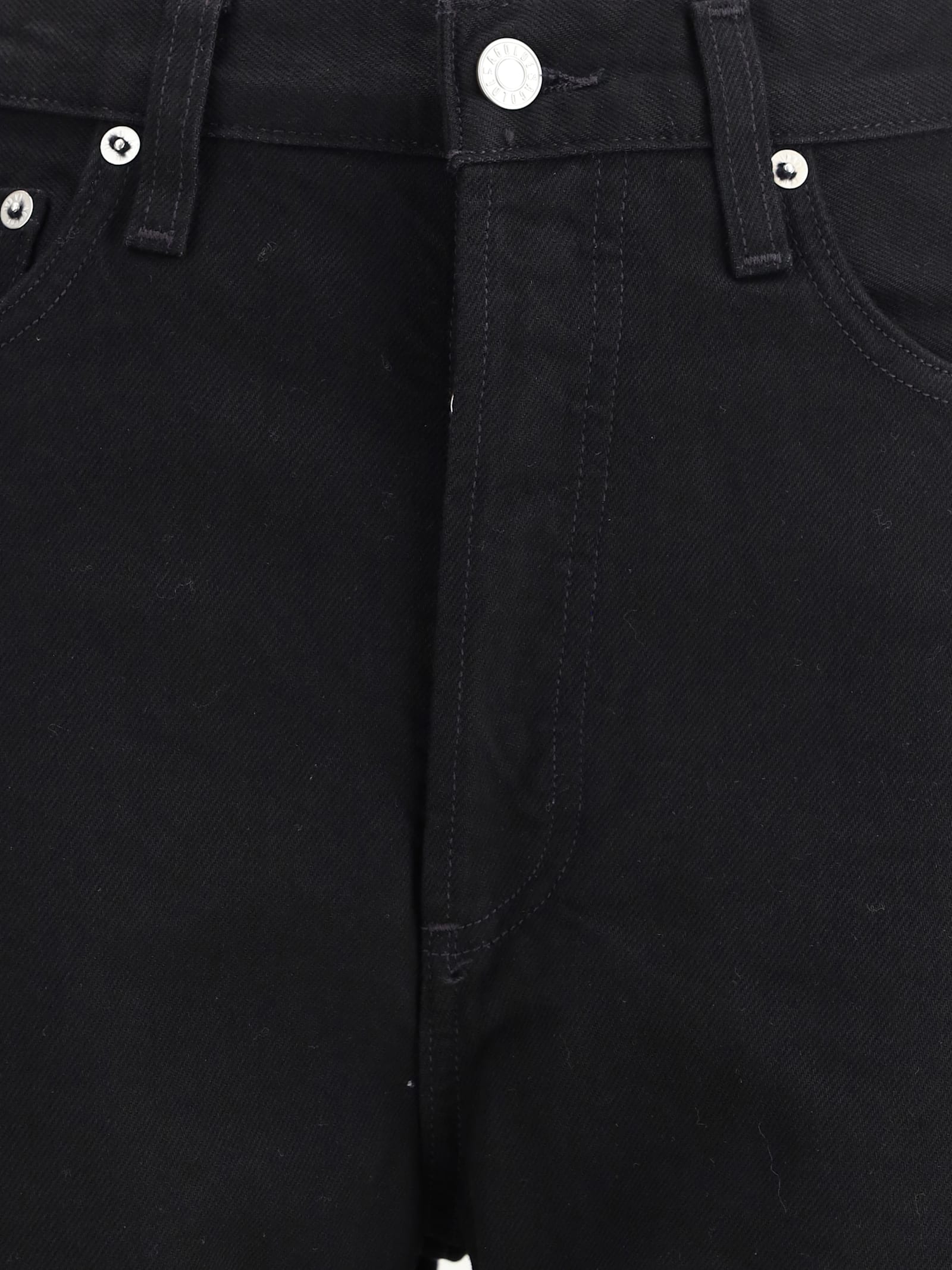 Agolde Denim Trousers With Belt Loops In Black