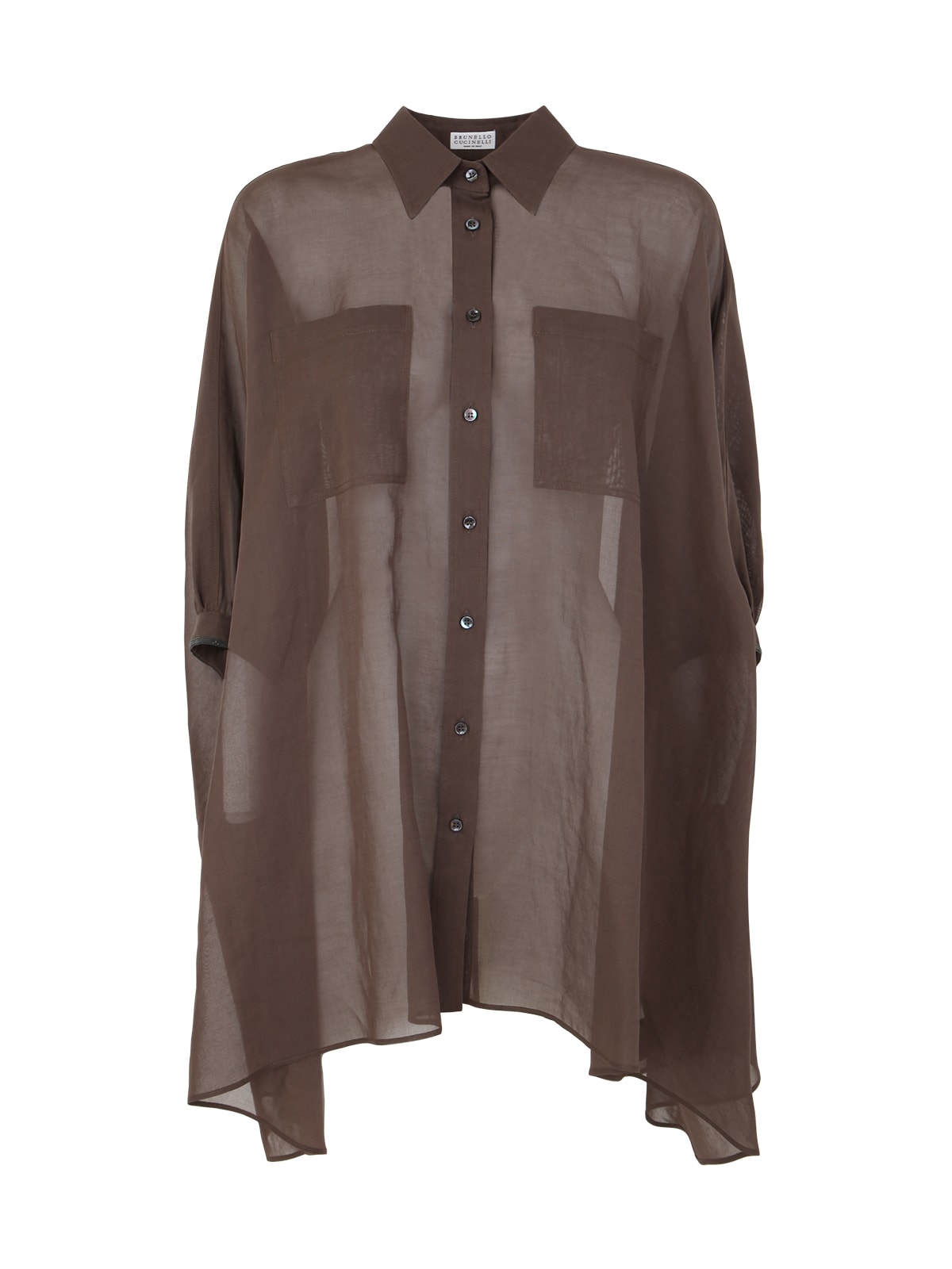 Brunello Cucinelli Short Sleeve Shirt In Chocolate