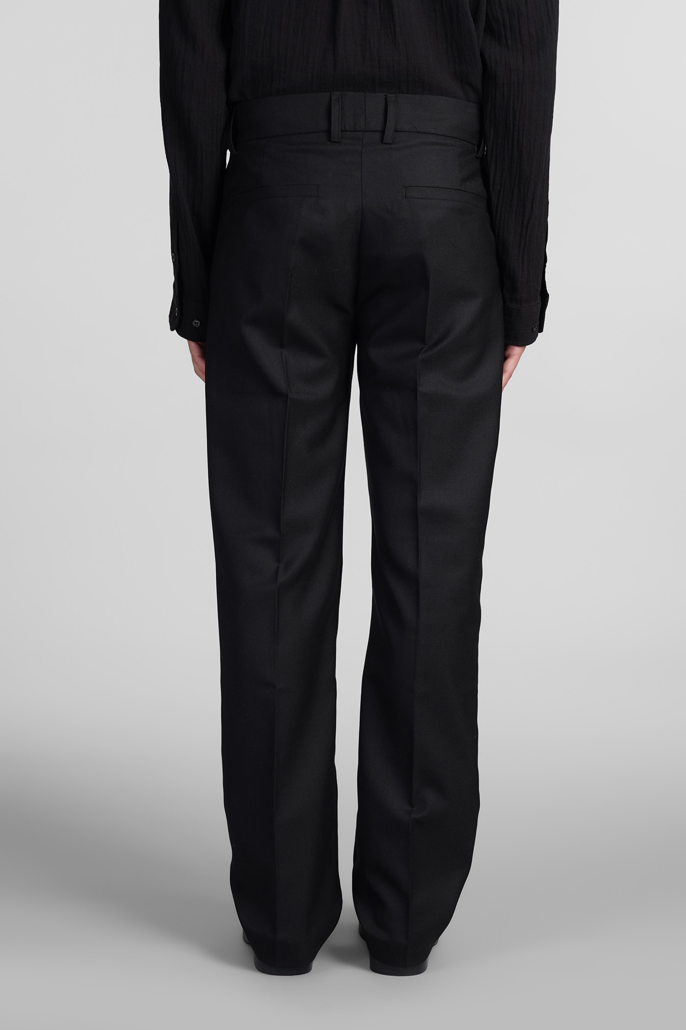 SÉFR MIKE SUIT TROUSERS PANTS IN BLACK POLYESTER 