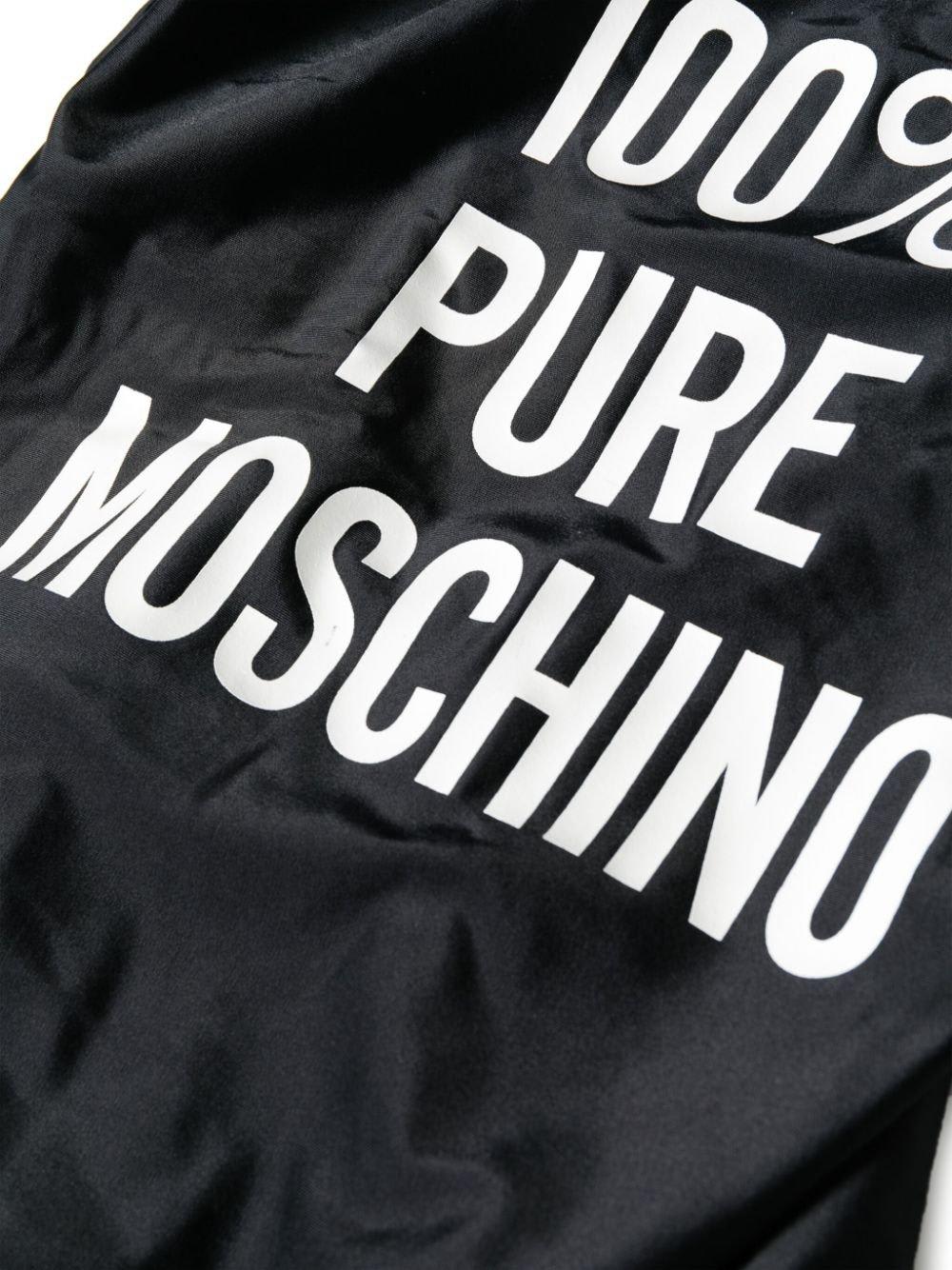 Shop Moschino Logo Printed One-piece Swimming Suit In Black