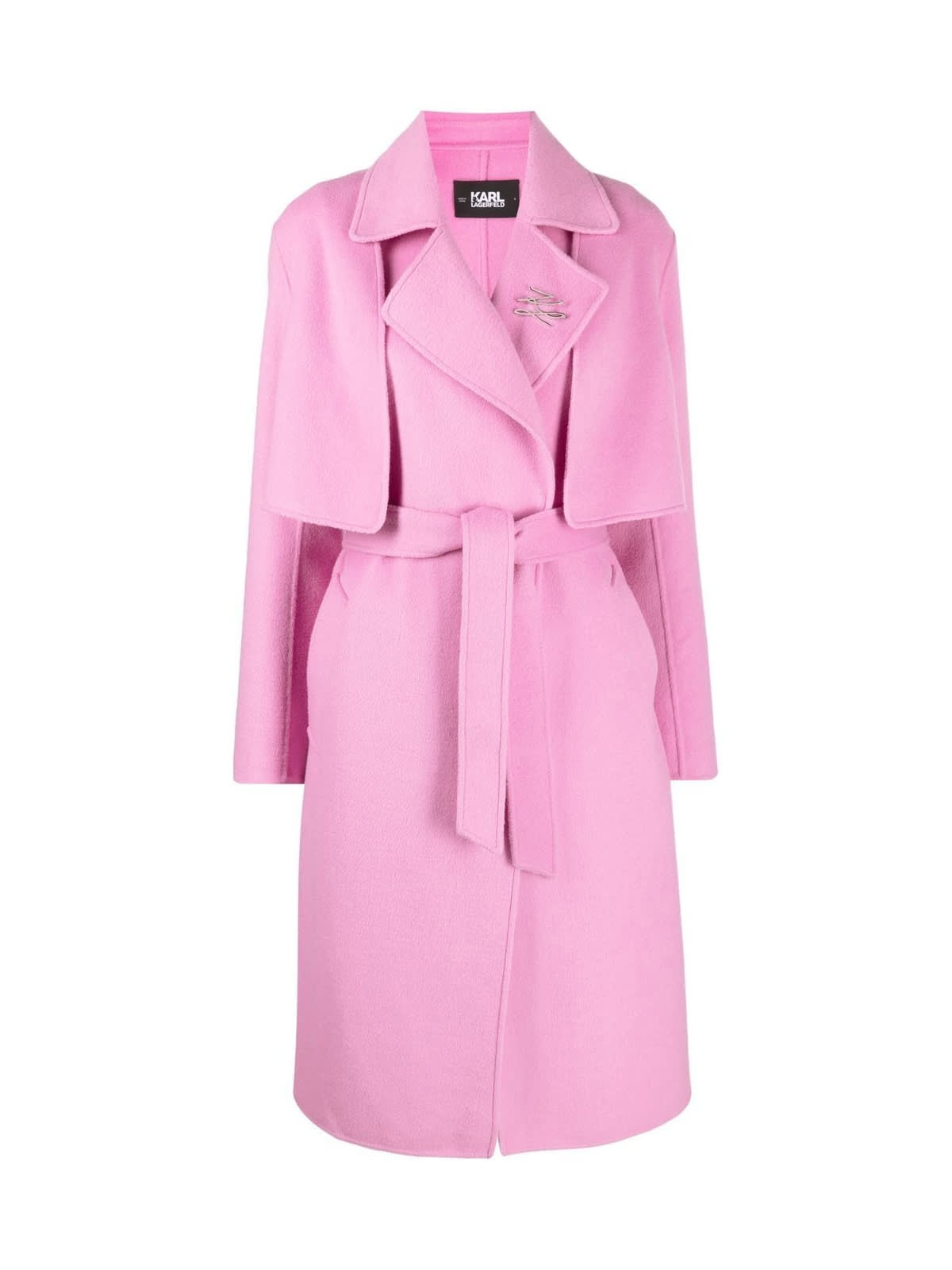 Shop Karl Lagerfeld Double Faced Transformer Coat In Cady Pink