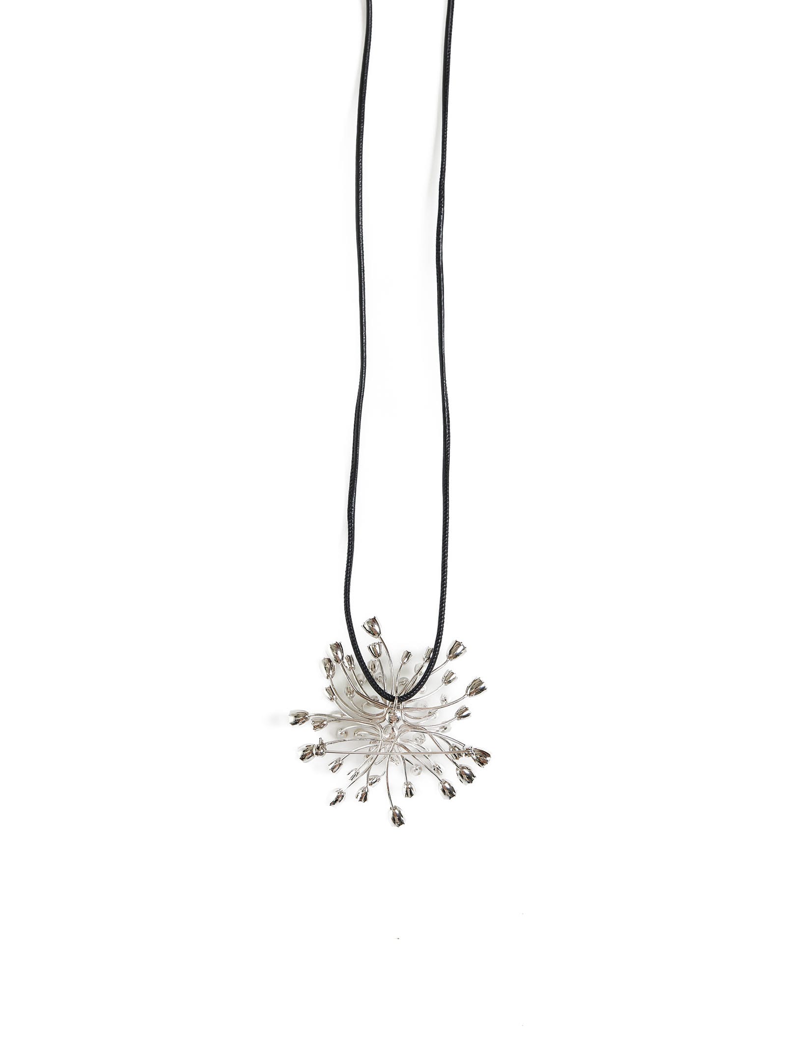 Shop Lanvin Necklace In Silver/crystal