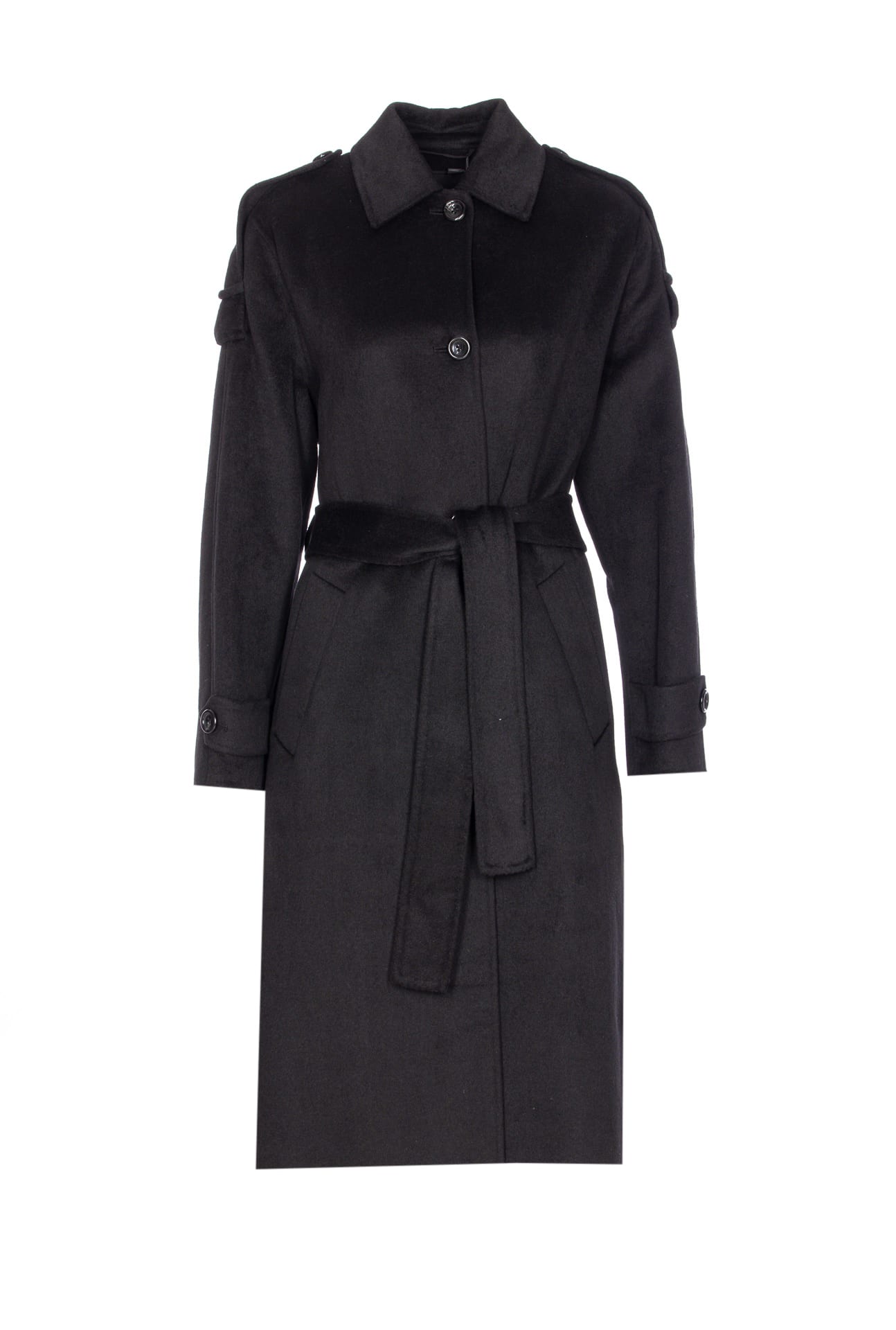 Liu •jo Trench Coat With Fringes In Blue