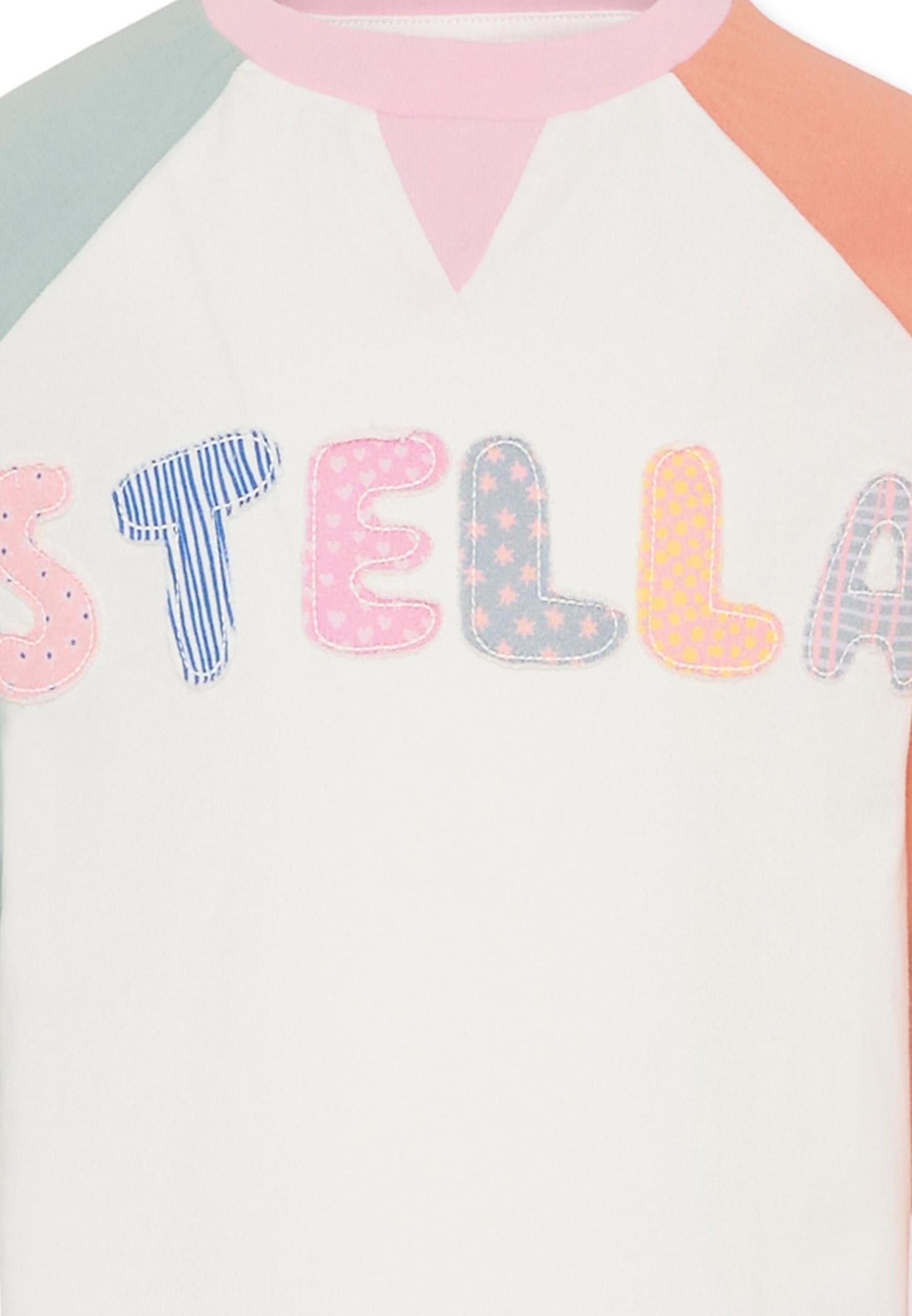 Stella Mccartney Color-block T-shirt With Logo For Girl In Multi