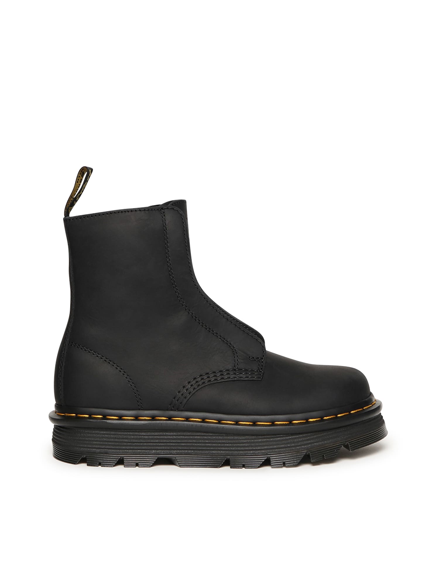 Dr. Martens Zebzag Laceless Leather Ankle Boots In Black