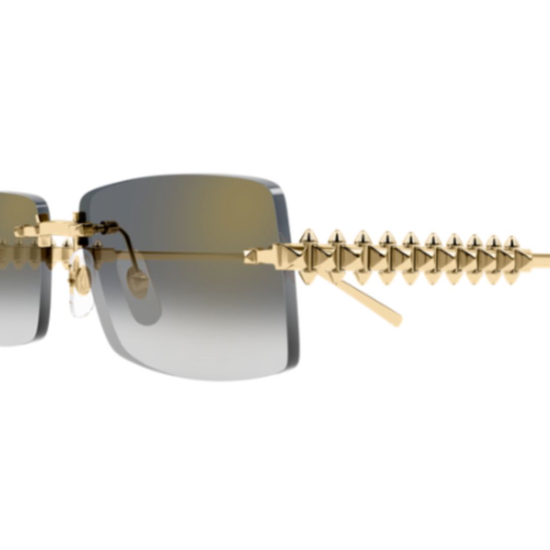 Cartier Ct0604s001 Gold Gold Grey In Gold