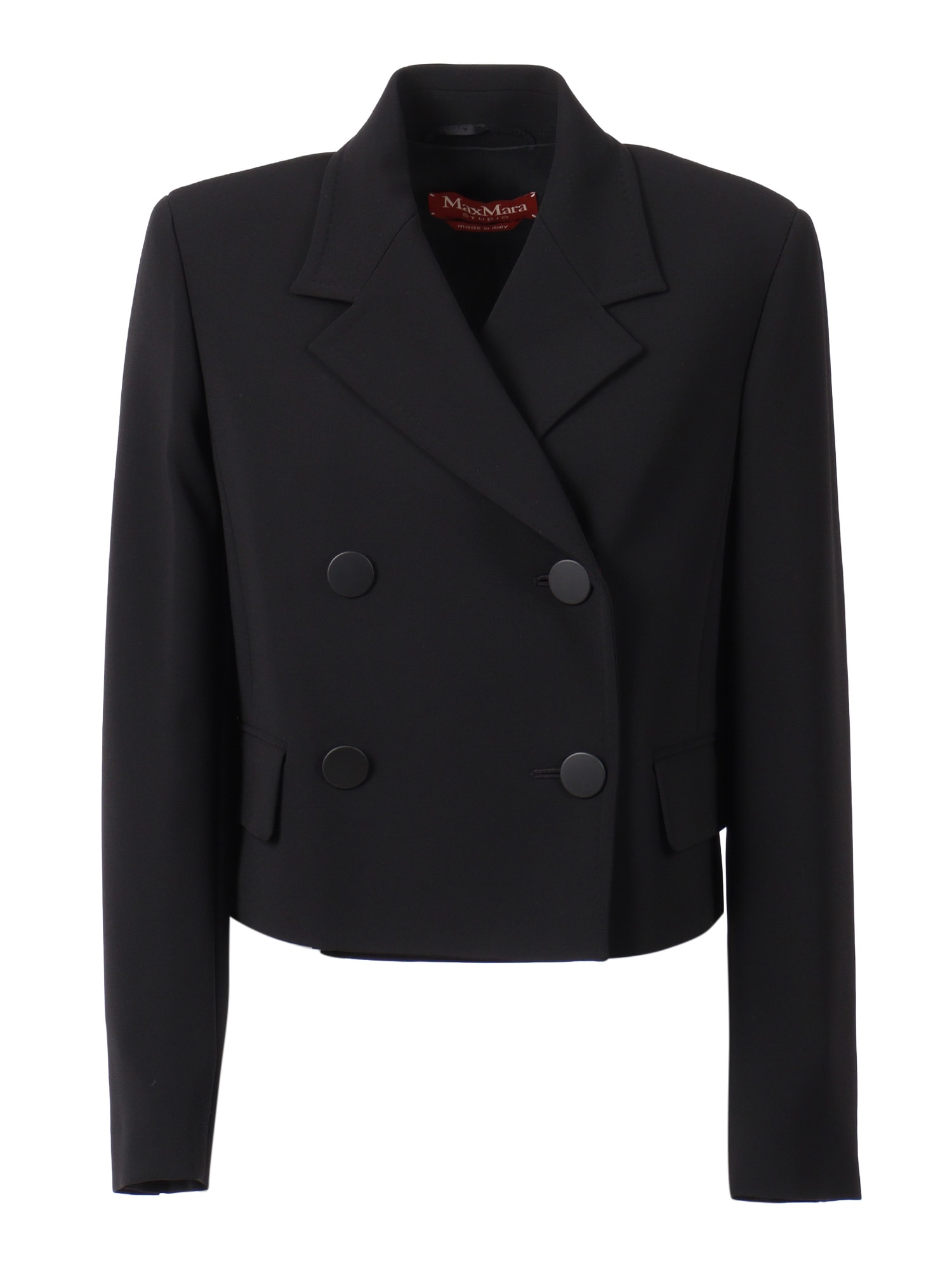 Max Mara Caprera Button Jacket In Black