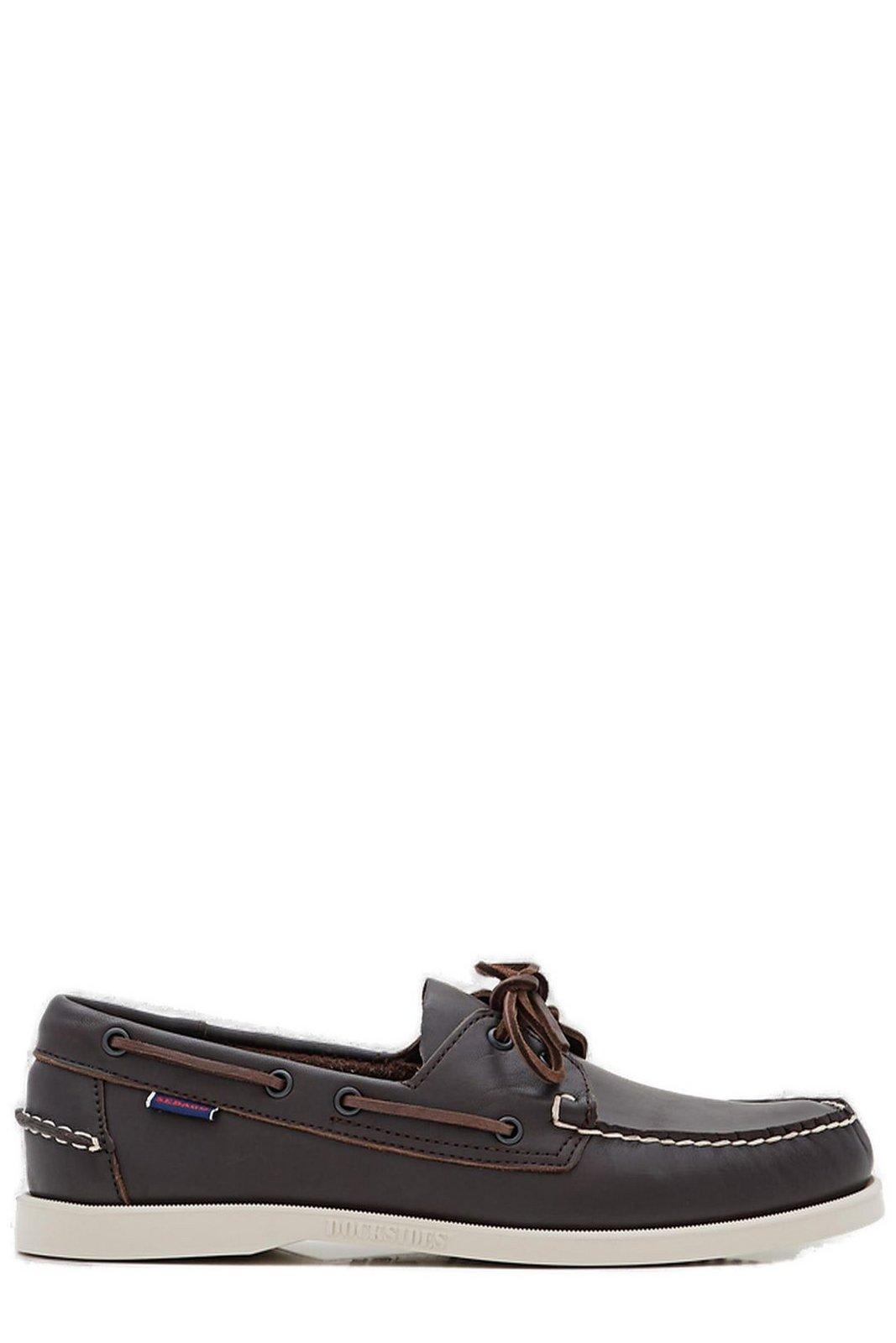 Sebago Laced Round-toe Loafers In Dark Brown
