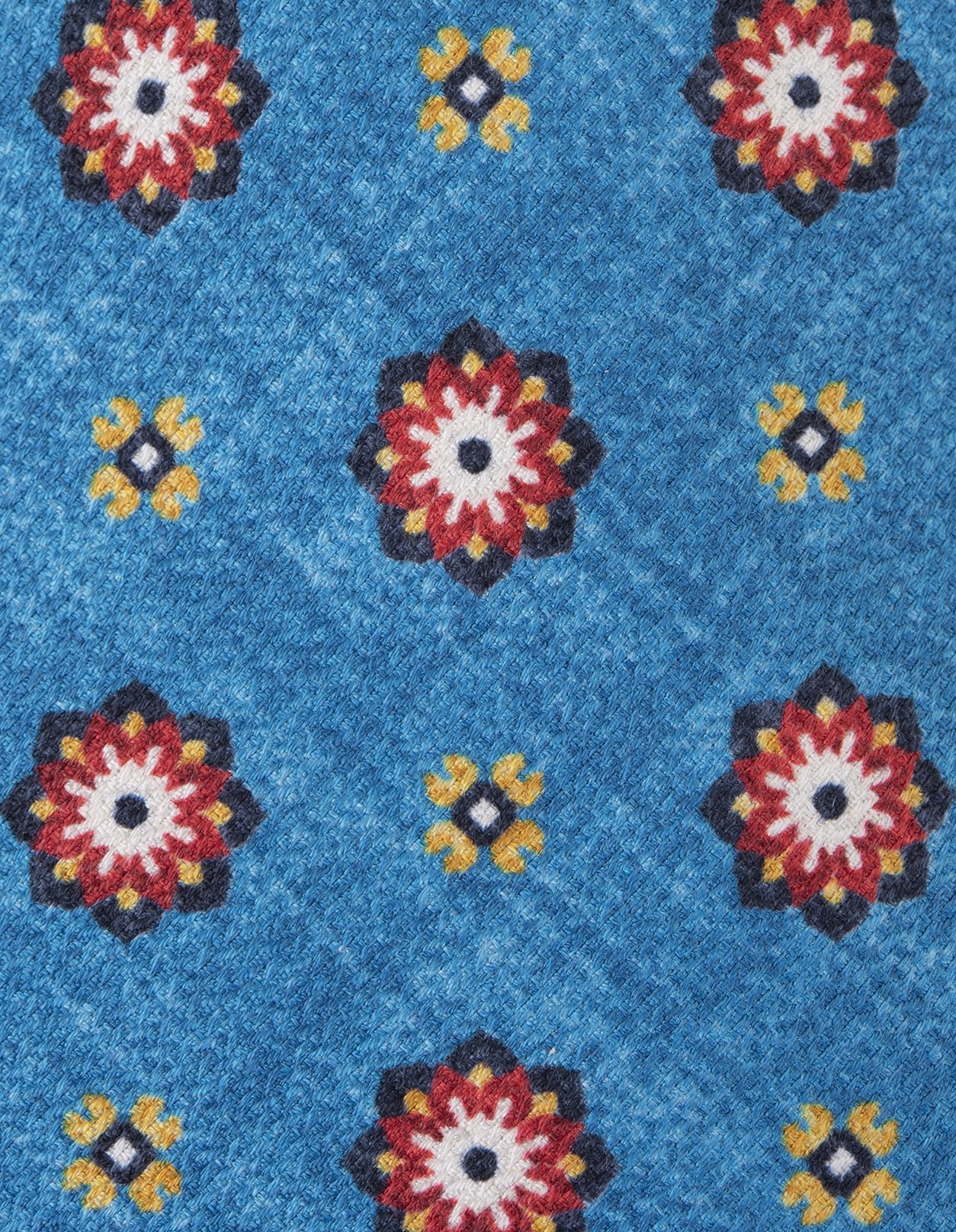 Shop Kiton Light Blue Tie With Flower Pattern