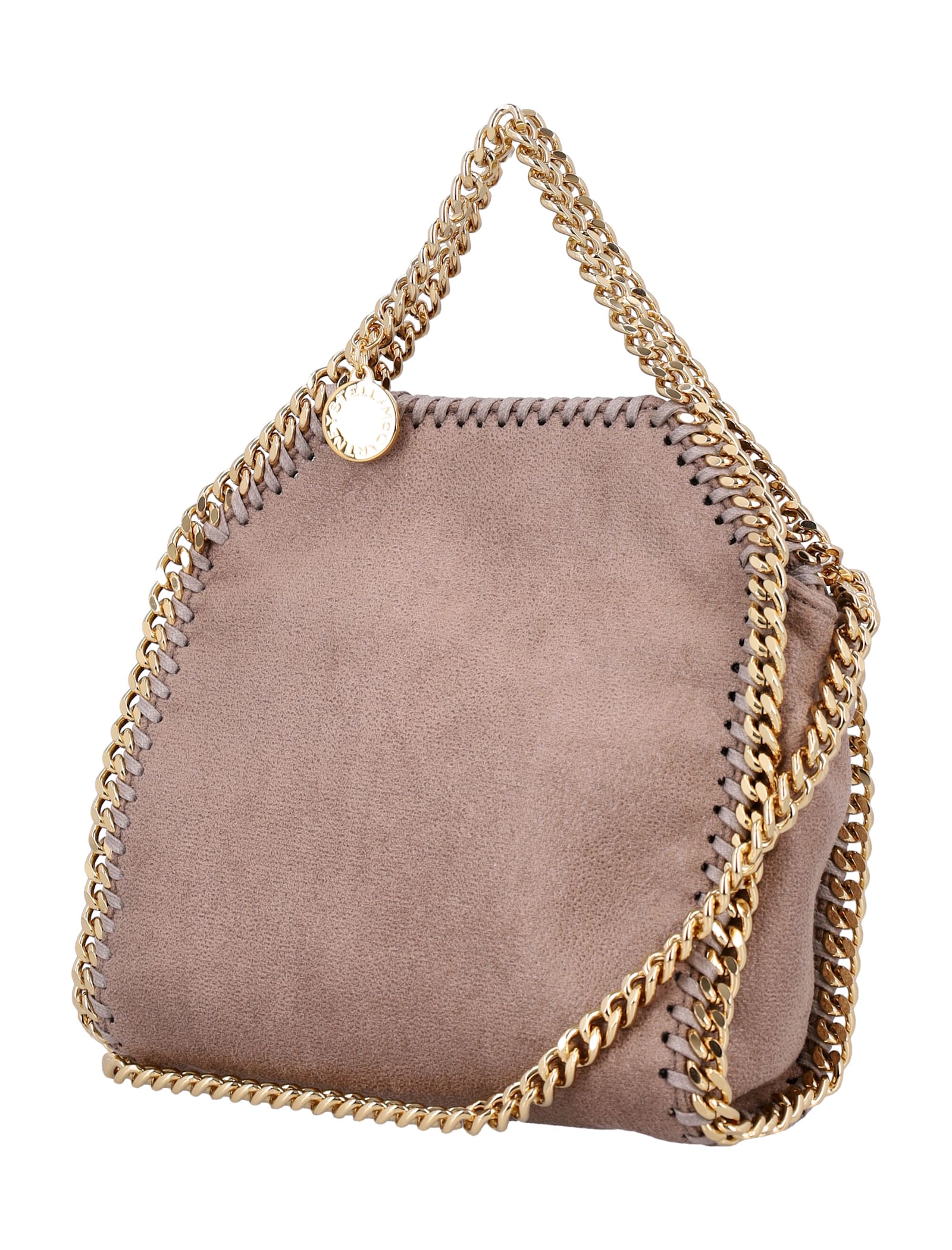 Stella Mccartney Falabella Mini Tote Bag With Gold-chain In Pink