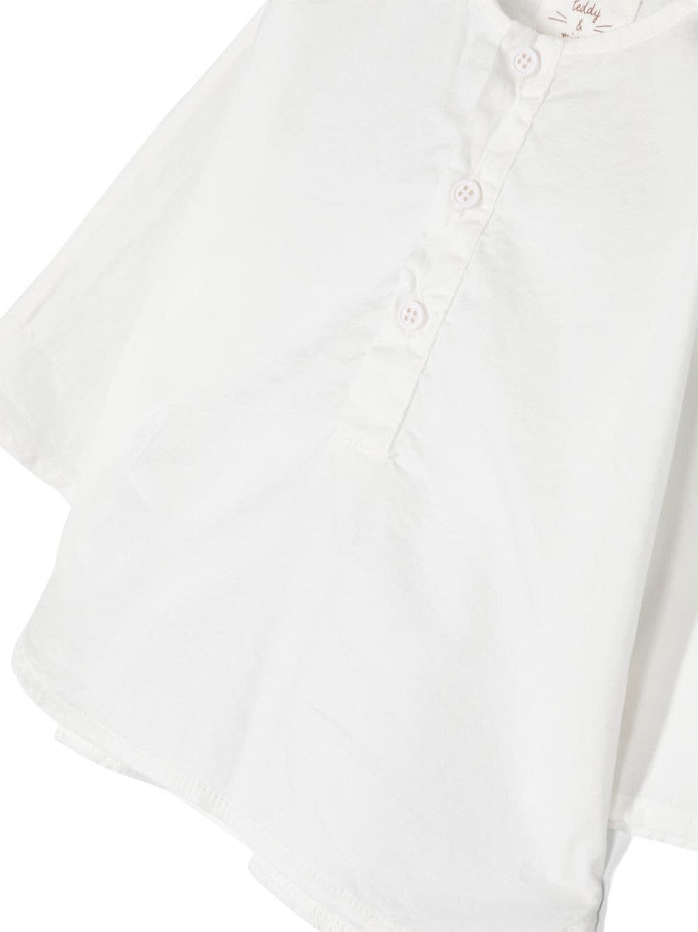 Shop Teddy &amp; Minou Shirt With Cropped Sleeves In White