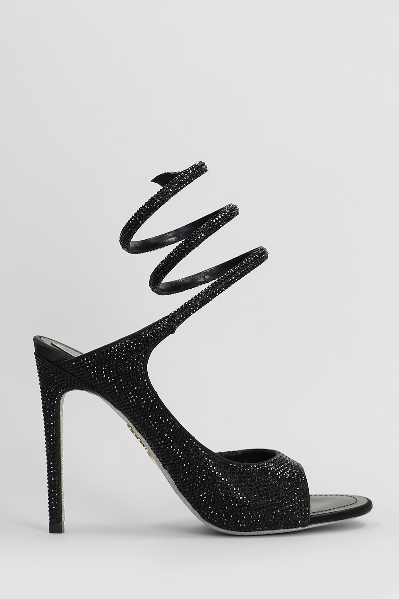 René Caovilla Audrey Sandals In Black Leather