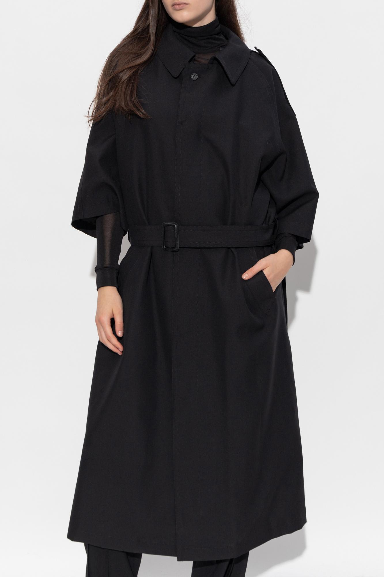 Mm6 Maison Margiela Coat With Short Sleeves In Black