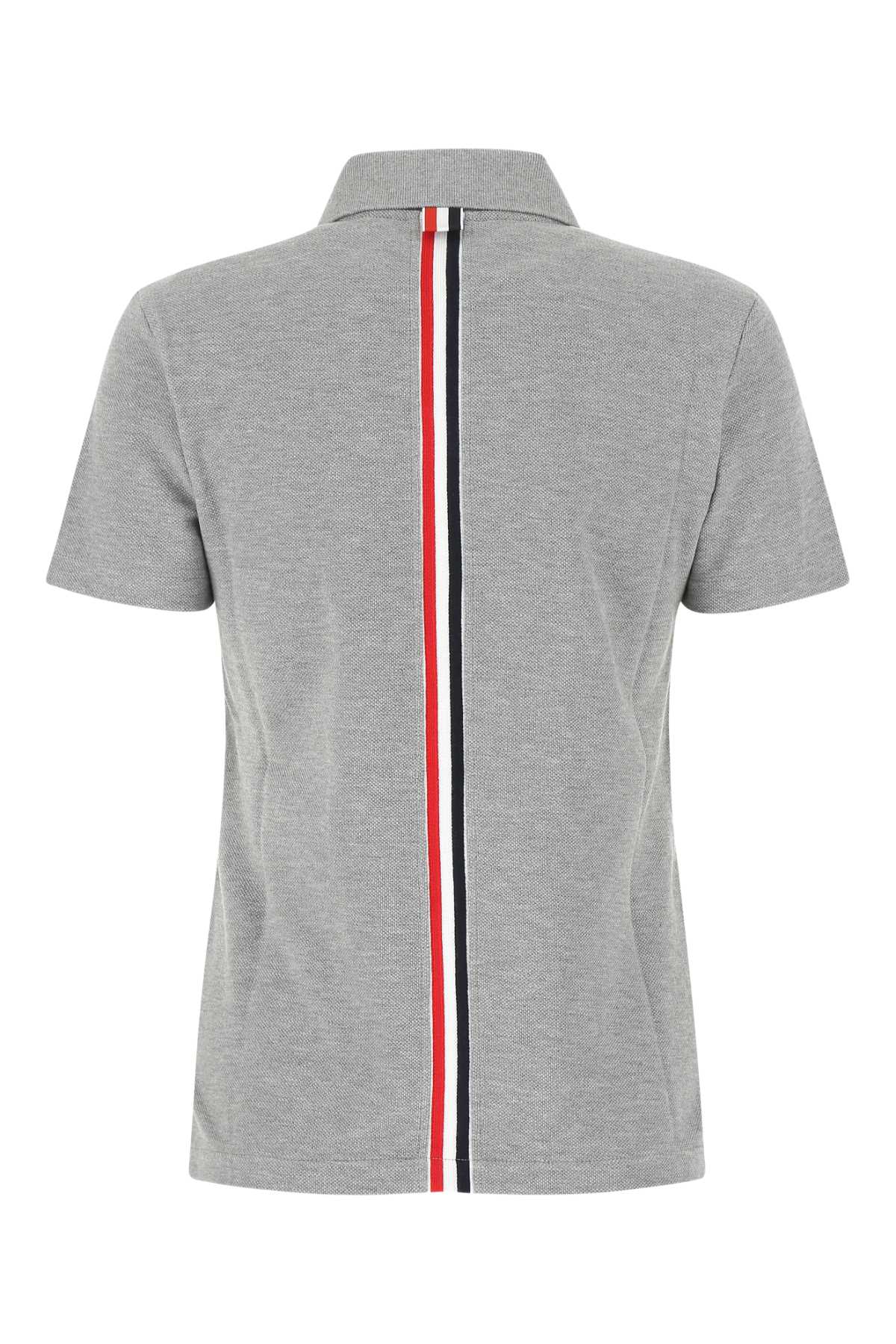 Thom Browne Grey Piquet Polo Shirt In 055