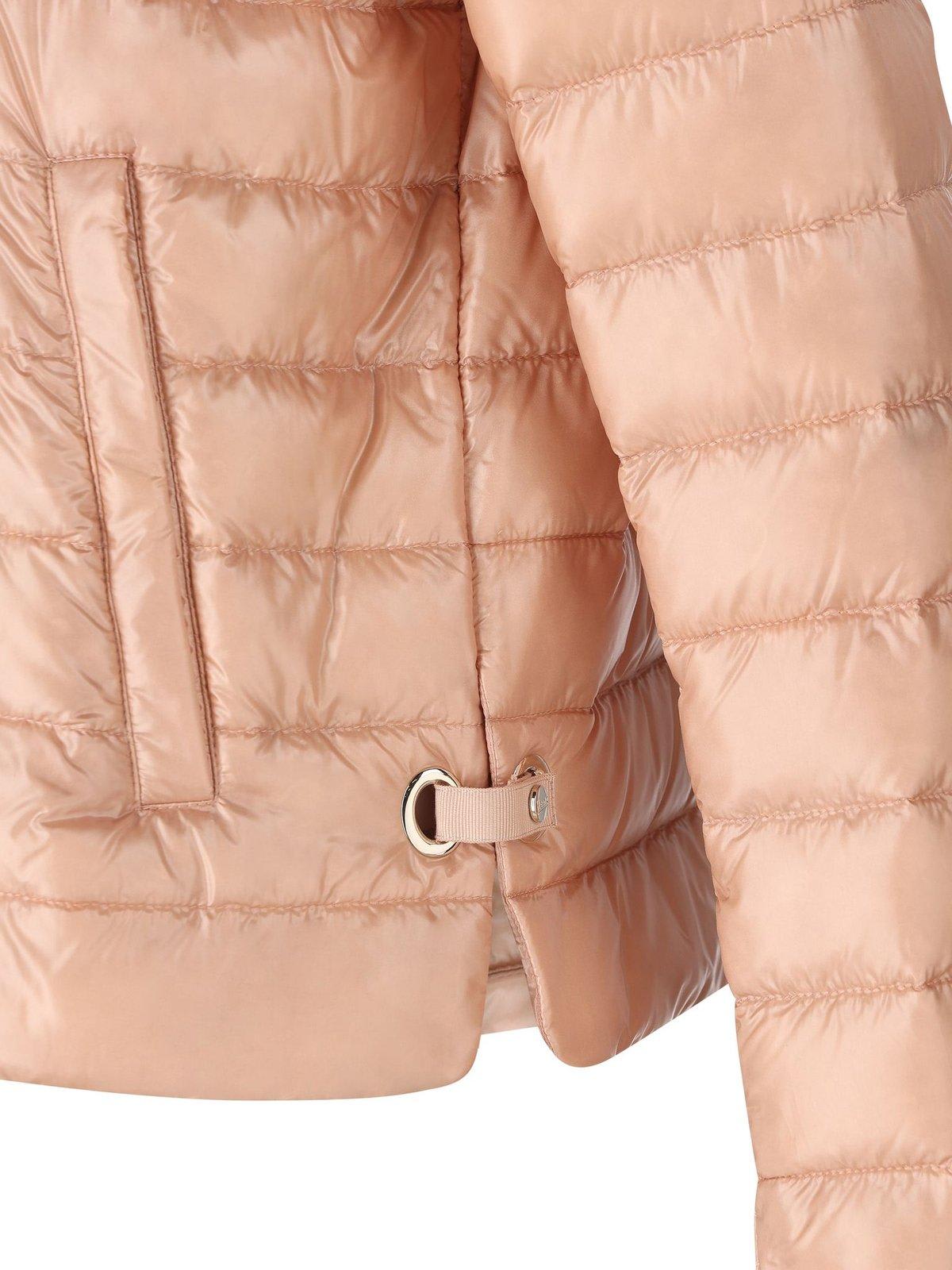 Herno Quilted Hooded Drawstring Puffer Jacket In Pink