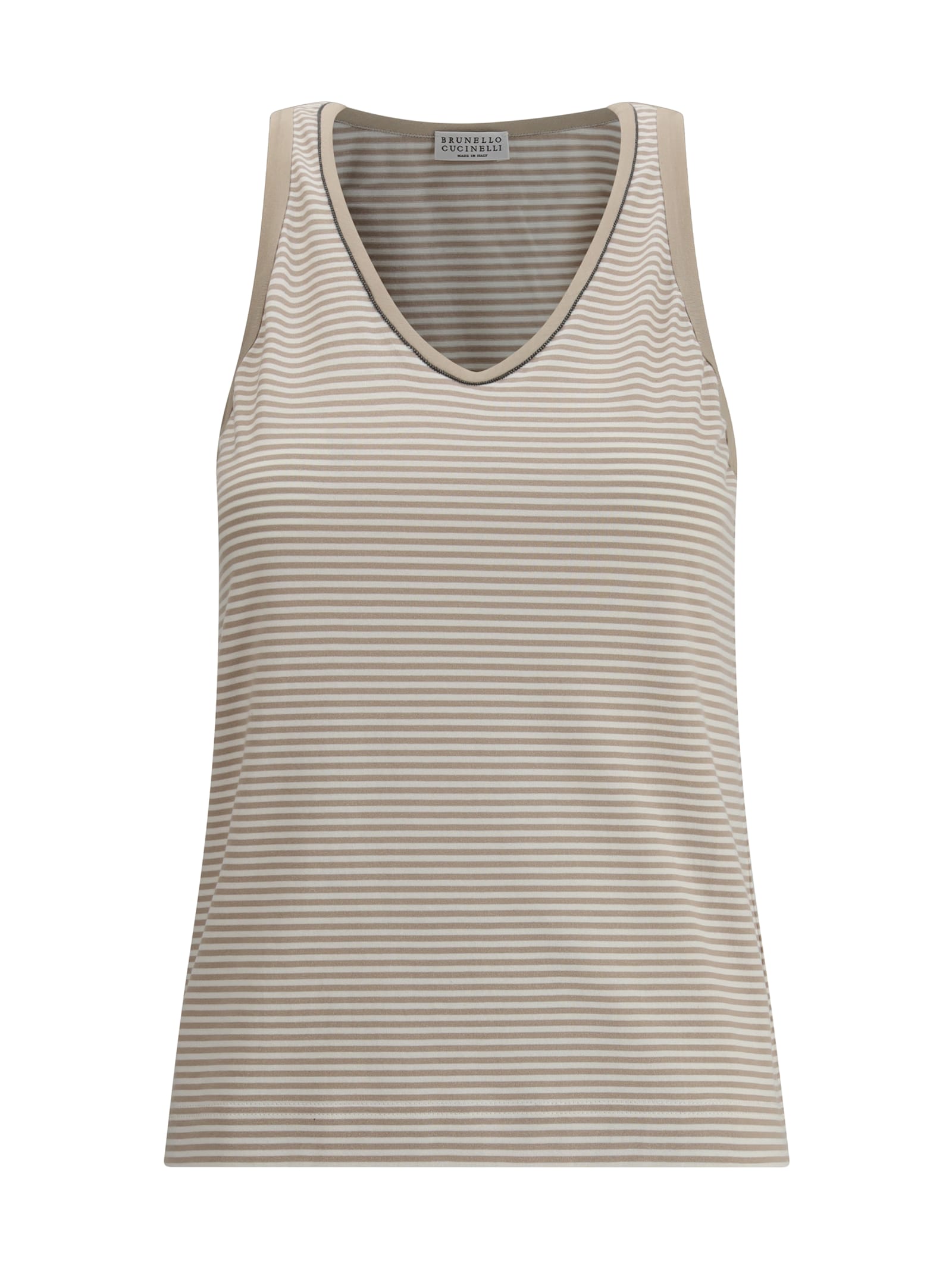 Brunello Cucinelli Striped Tank Top In Multi