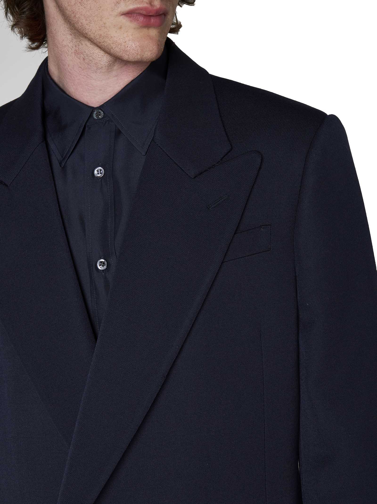 Alexander Mcqueen Coat In Bright Navy