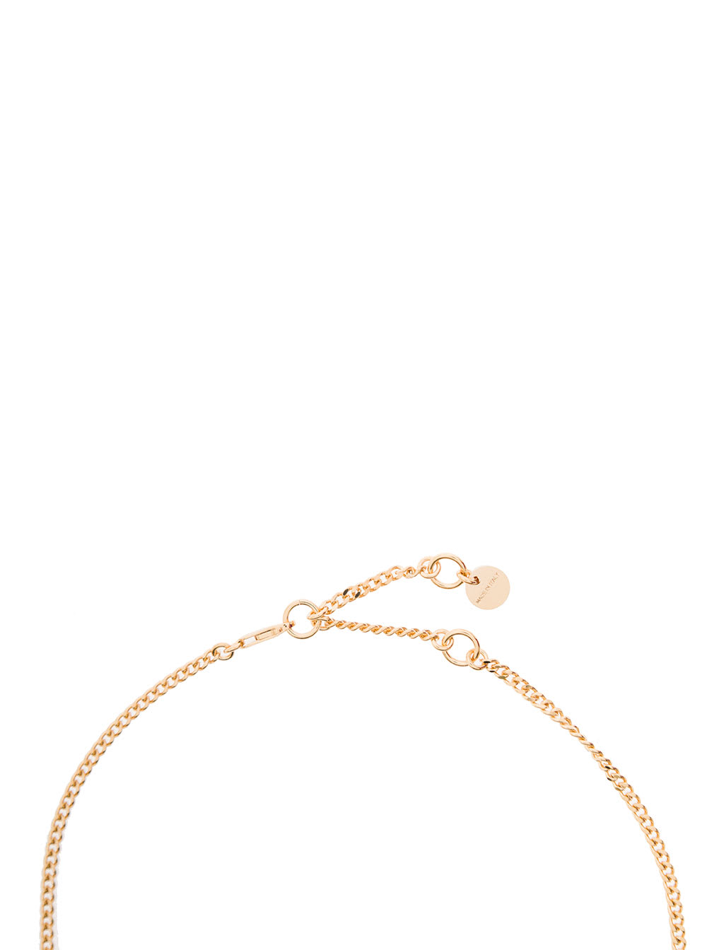 Shop Jacquemus Gold-tone Le Chaine Necklace With Logo Plaque In Brass Woman In Metallic