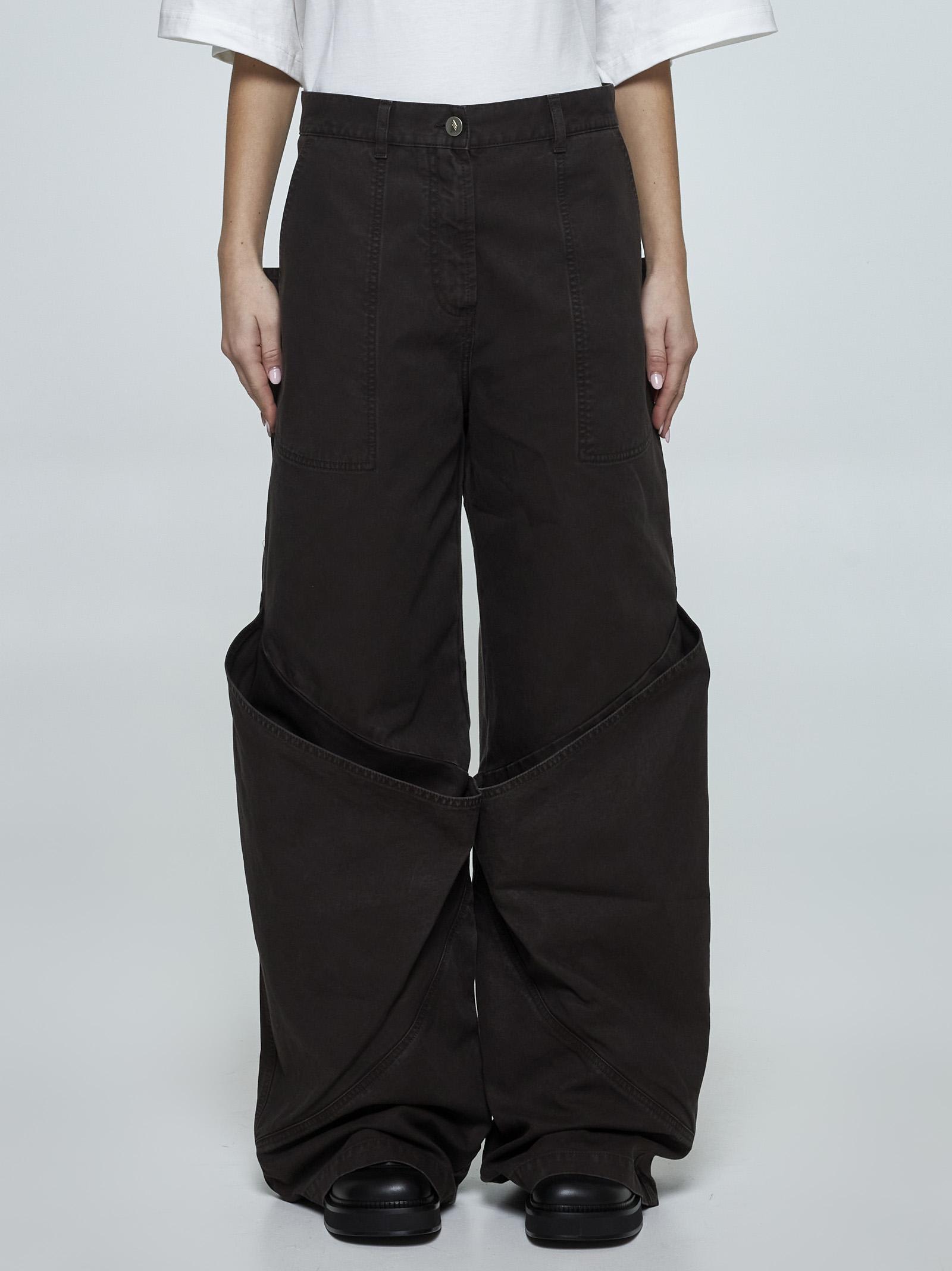 Attico Baggy Multi-pocket Pants In Brown