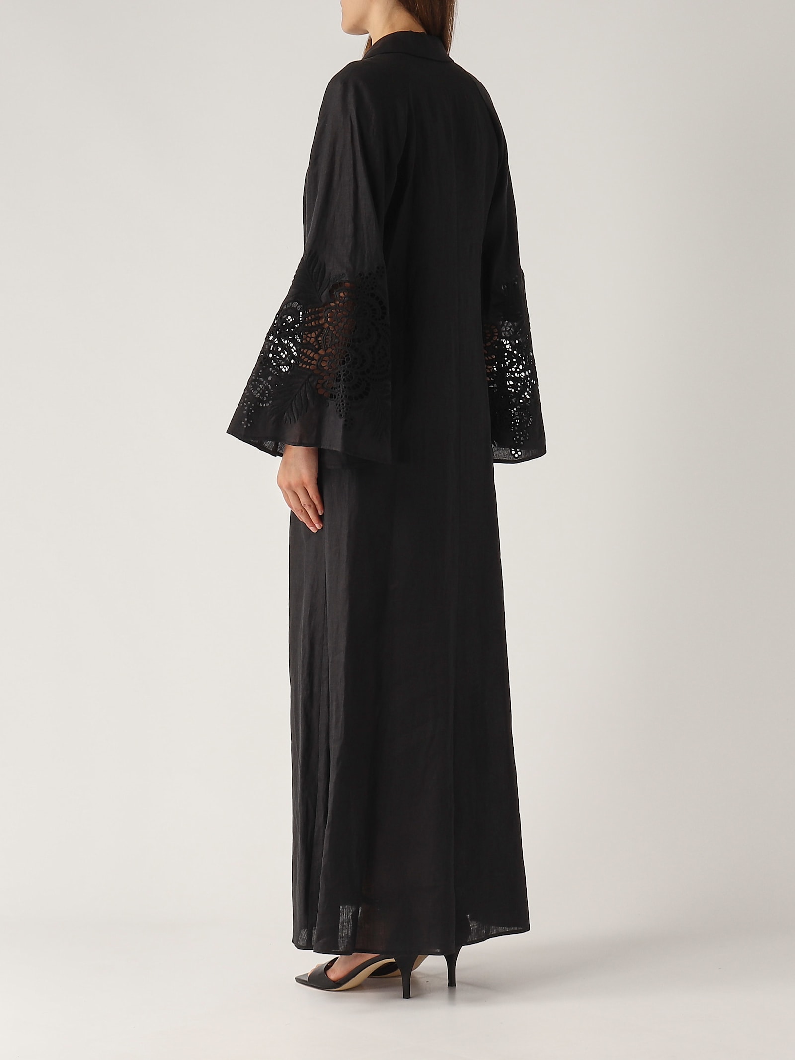 Max Mara Womens Ultramarine Monia Drawstring-waist Wool Midi Dress In Nero