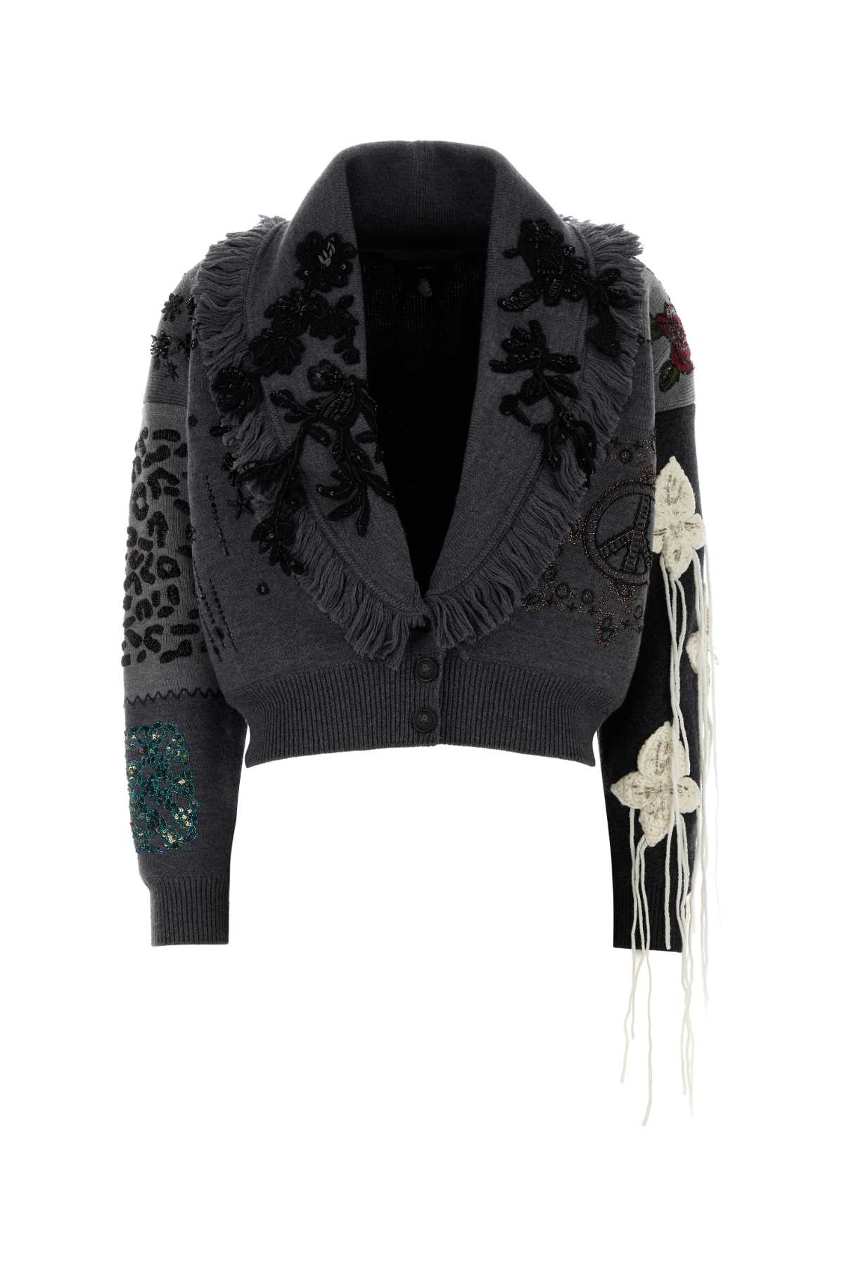 Alanui Embroidered Wool Midnight In Manhattan Cardigan In Multi