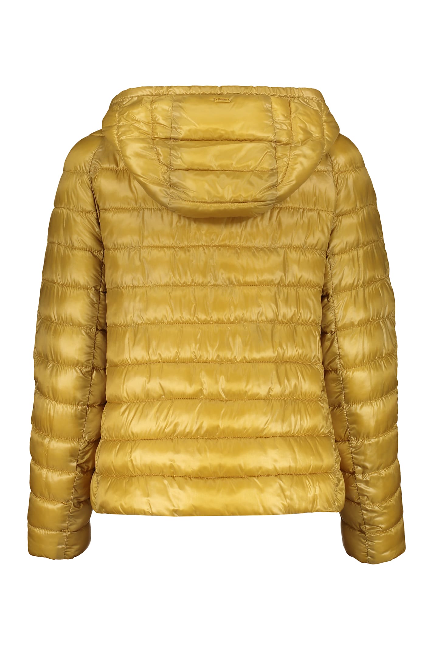 Shop Herno Short Down Jacket In Mustard