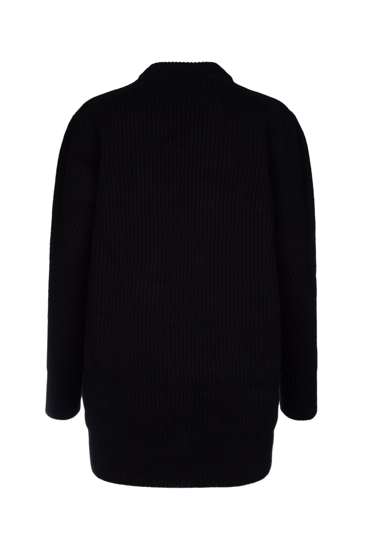 Alexander Mcqueen Orchid Intarsia Oversized Jumper In Blackredyellow