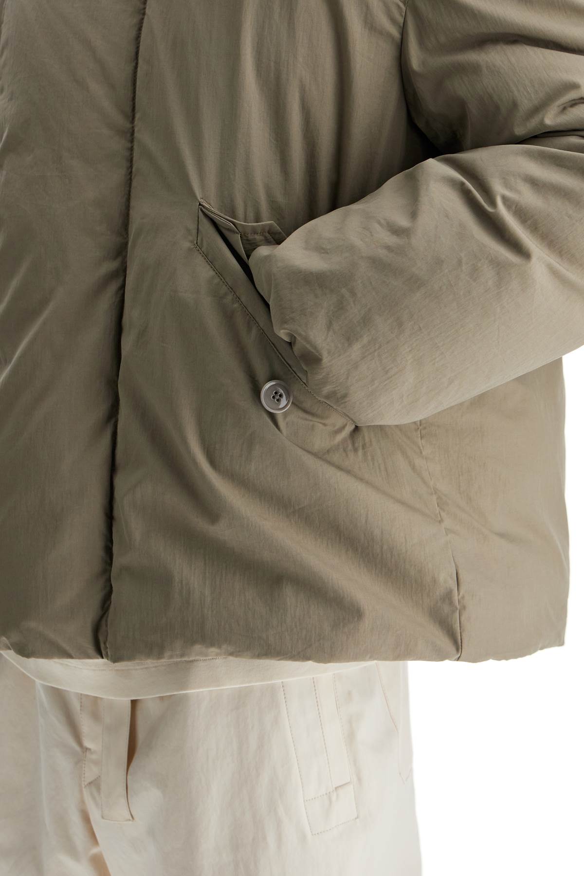 Shop Lemaire Cotton Canvas Down Comforter In Desert Sage (khaki)