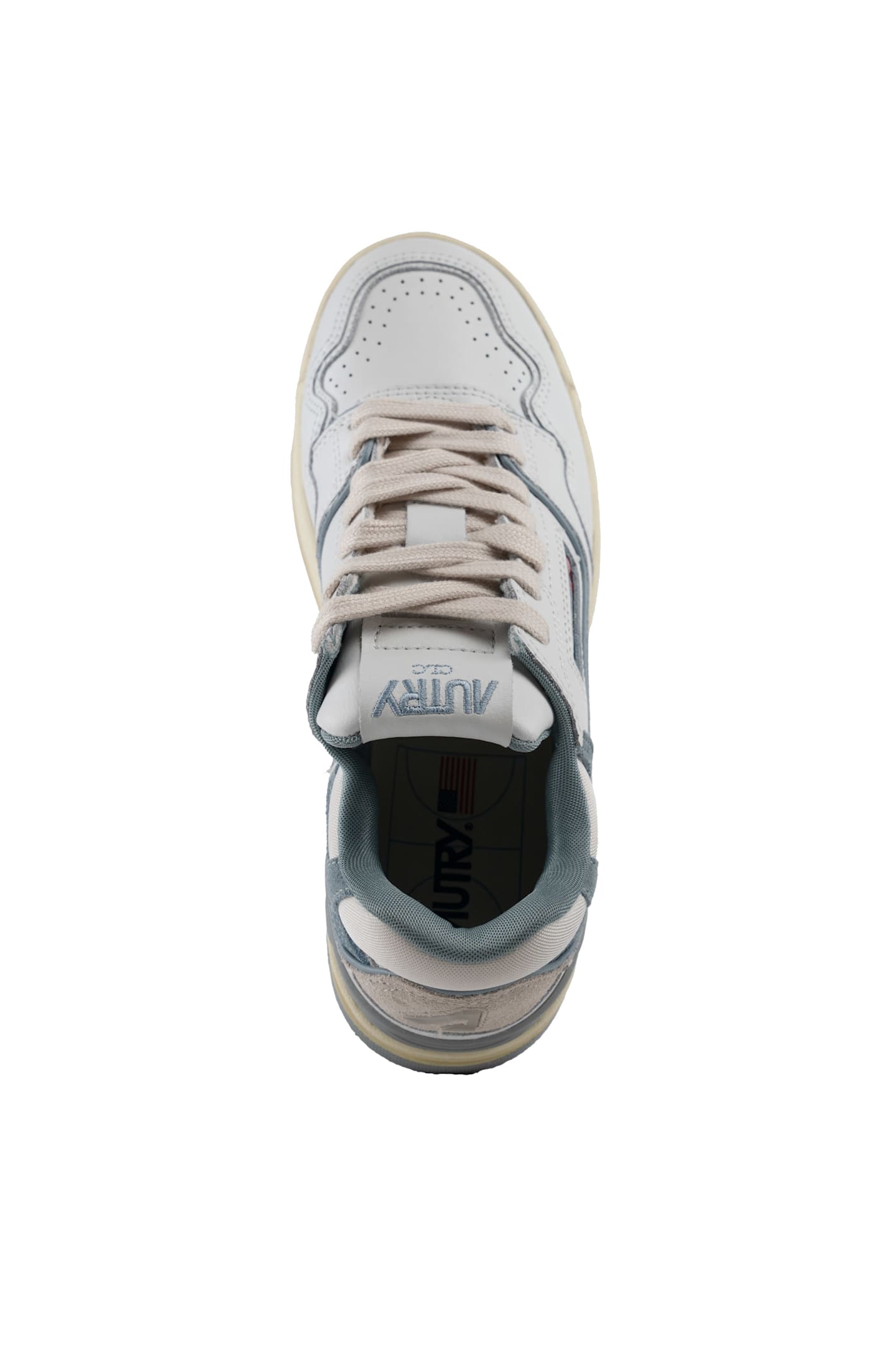 Shop Autry Clc Sneakers In Leather And Suede In White