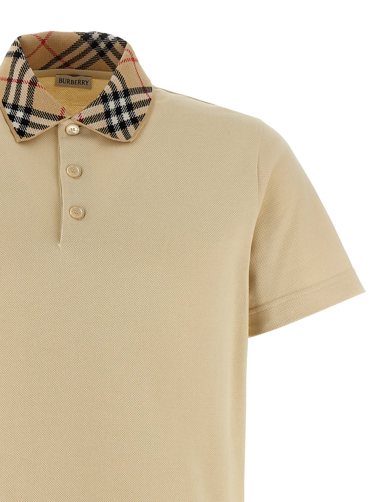 BURBERRY CHECK COLLAR POLO SHIRT