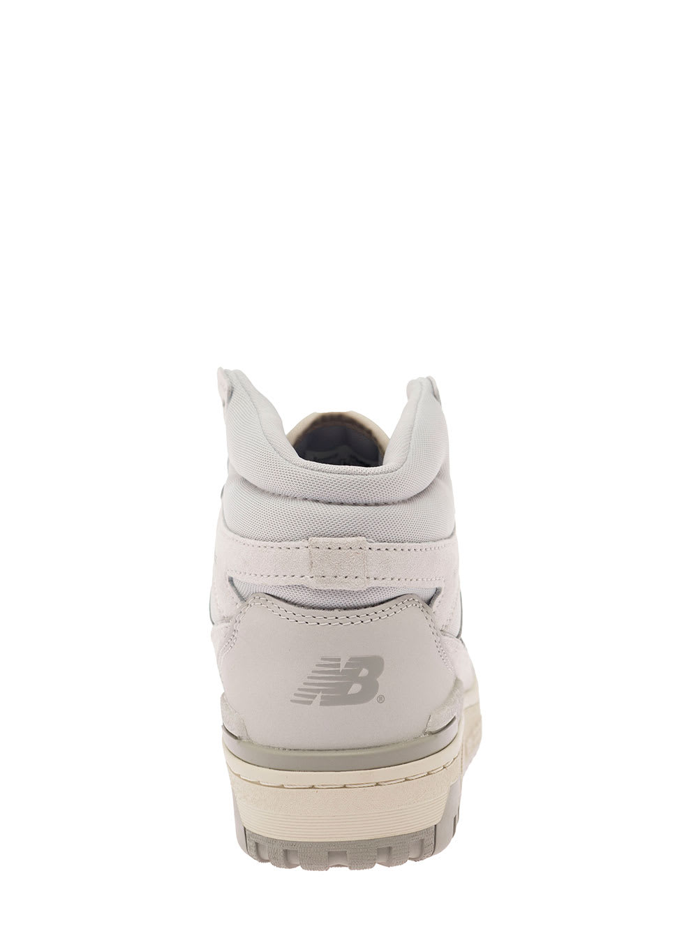 Shop New Balance 650 Grey High-top Sneakers With N Logo In Leather And Mesh Woman