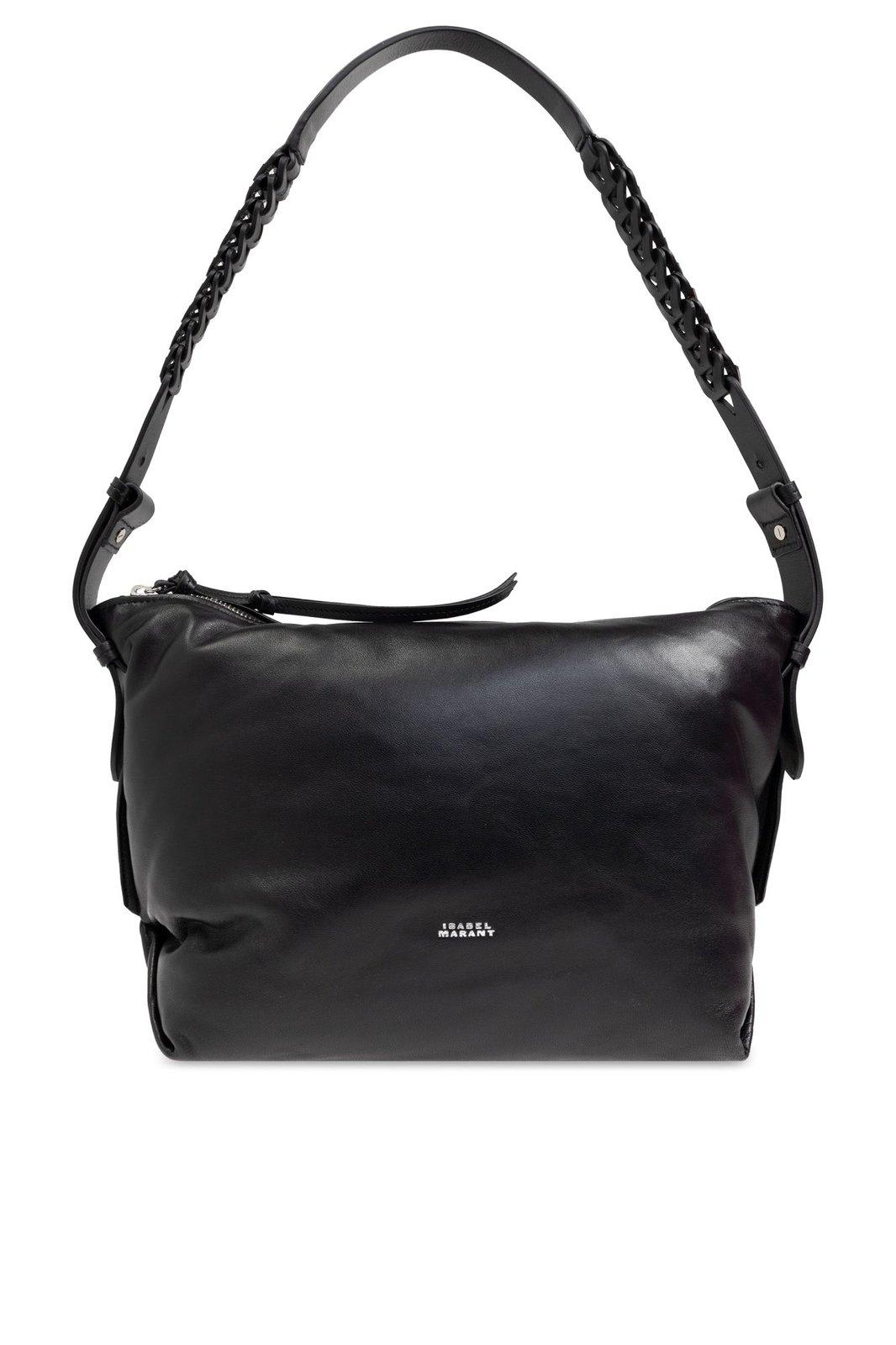 Shop Isabel Marant Leyden Zipped Shoulder Bag In Black