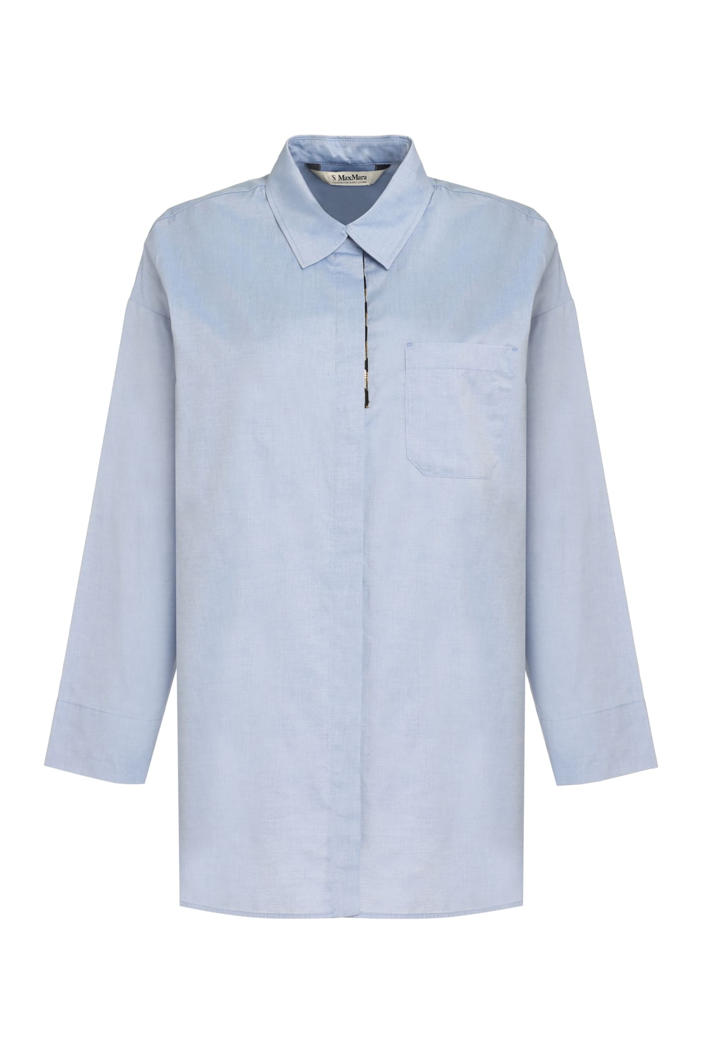 Shop 's Max Mara Sylvie Cotton Shirt In Light Blue