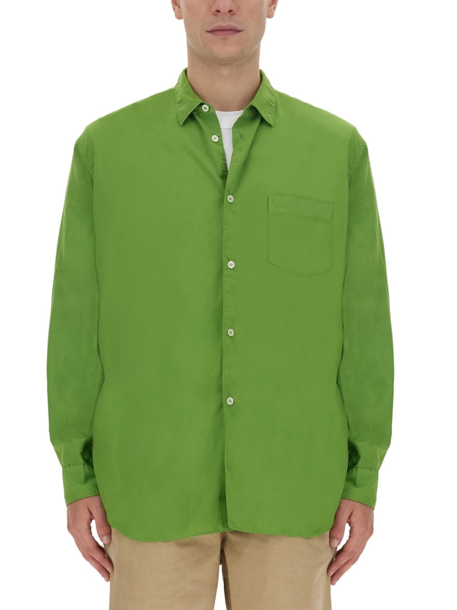 Shop Comme Des Garçons Shirt Regular Fit Shirt In Green