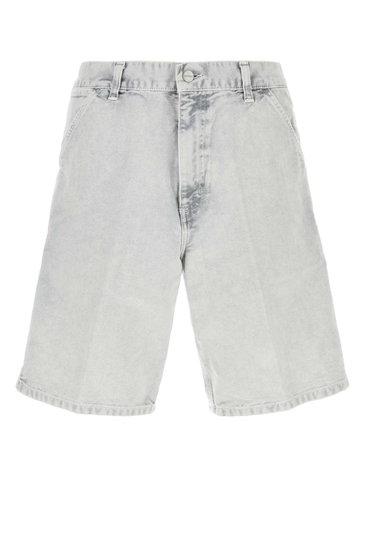 Grey Denim Single Knee Short