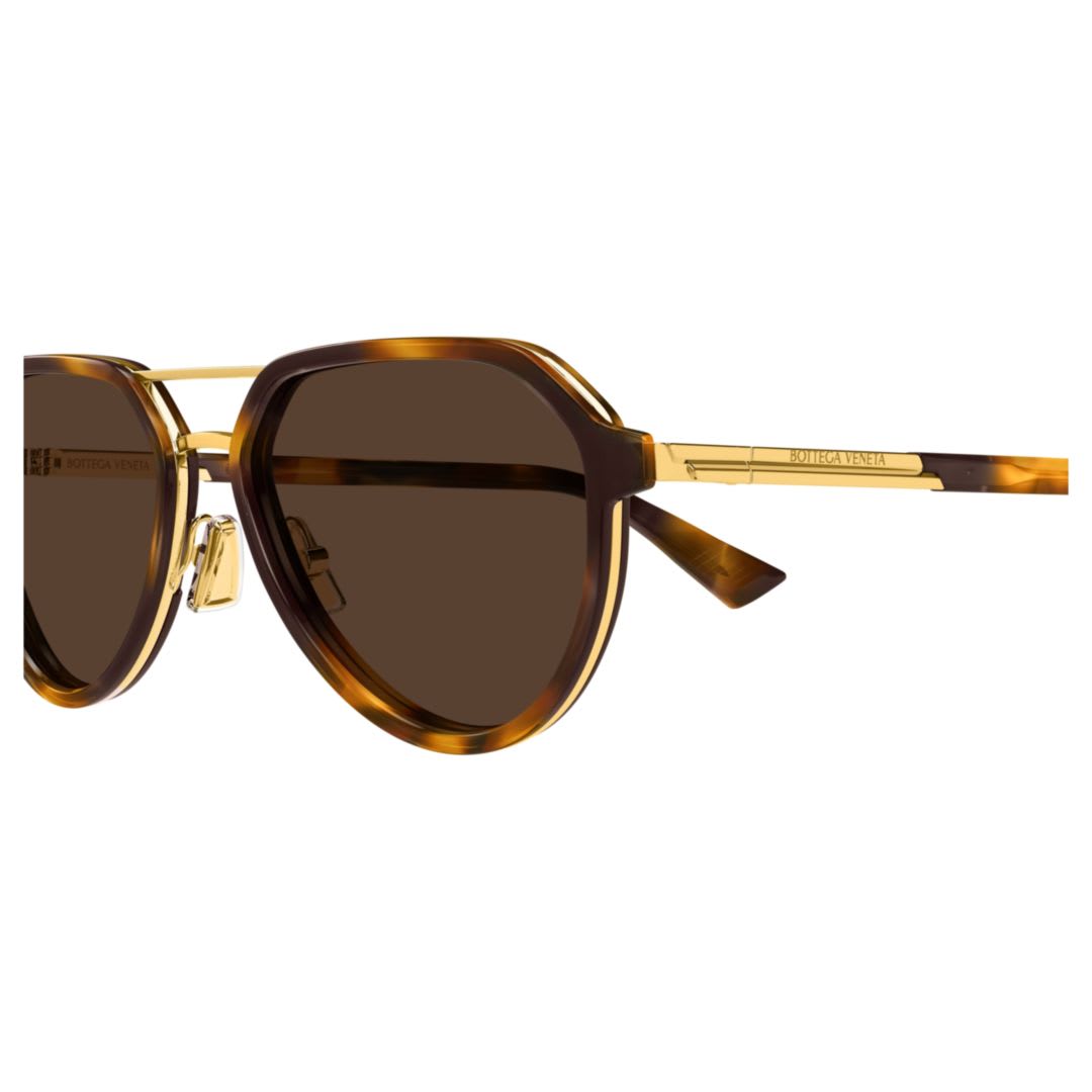 Bottega Veneta Bv1373s002-havana-gold-brown In Brown