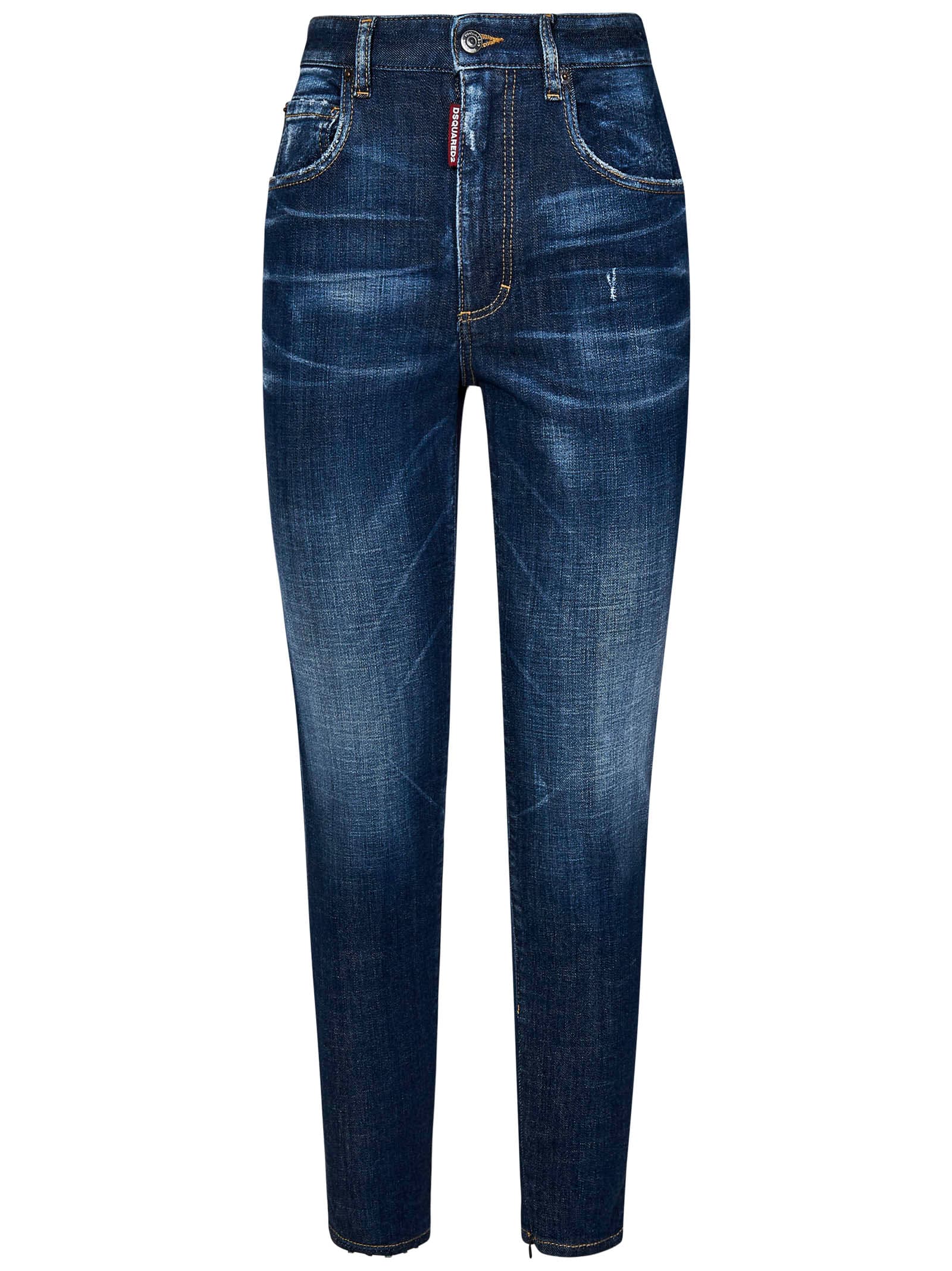 Shop Dsquared2 High Waist Twiggy Jeans In Blue