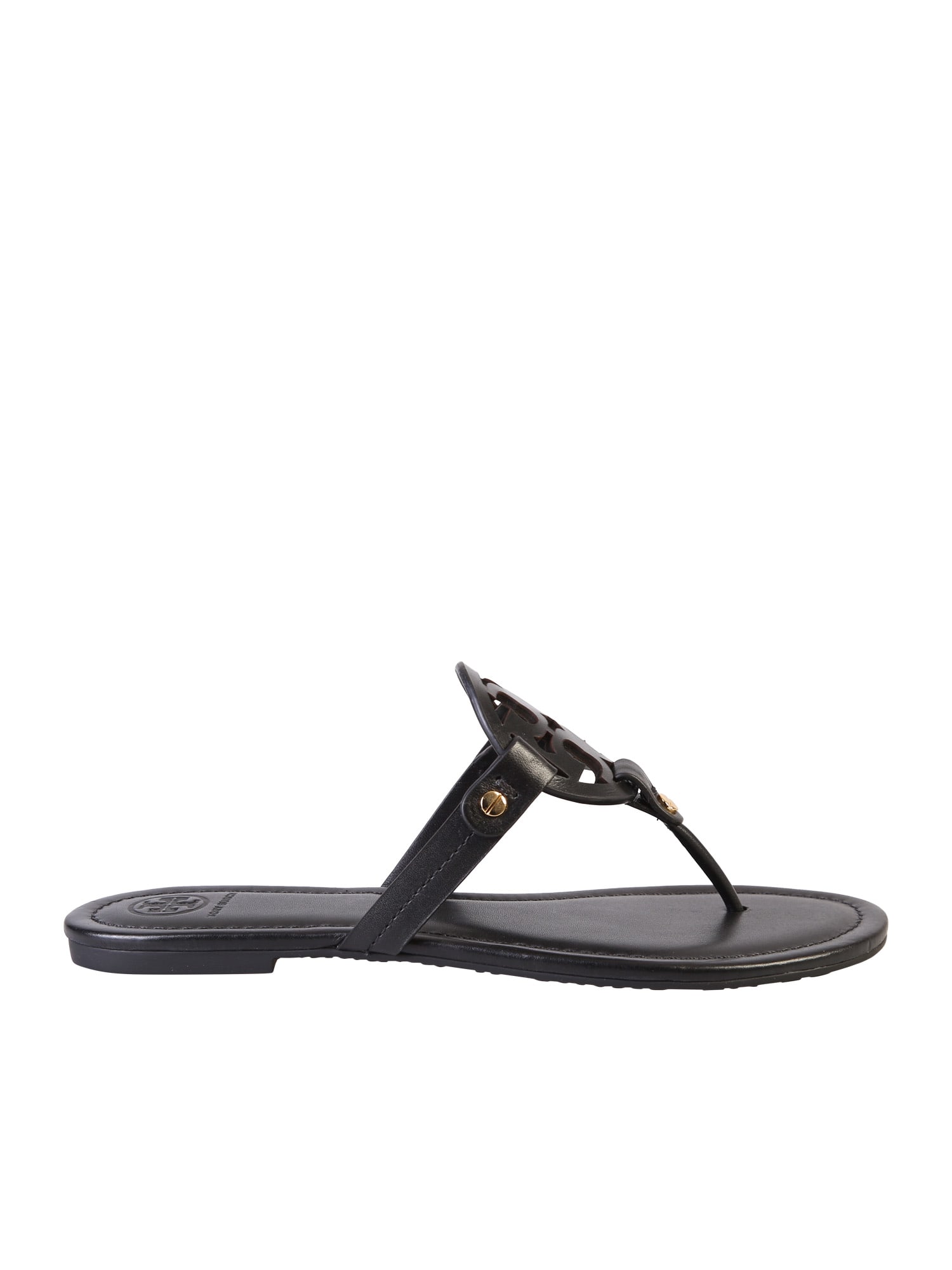 Buy Tory Burch Black Miller Sandals online, shop Tory Burch shoes with free shipping
