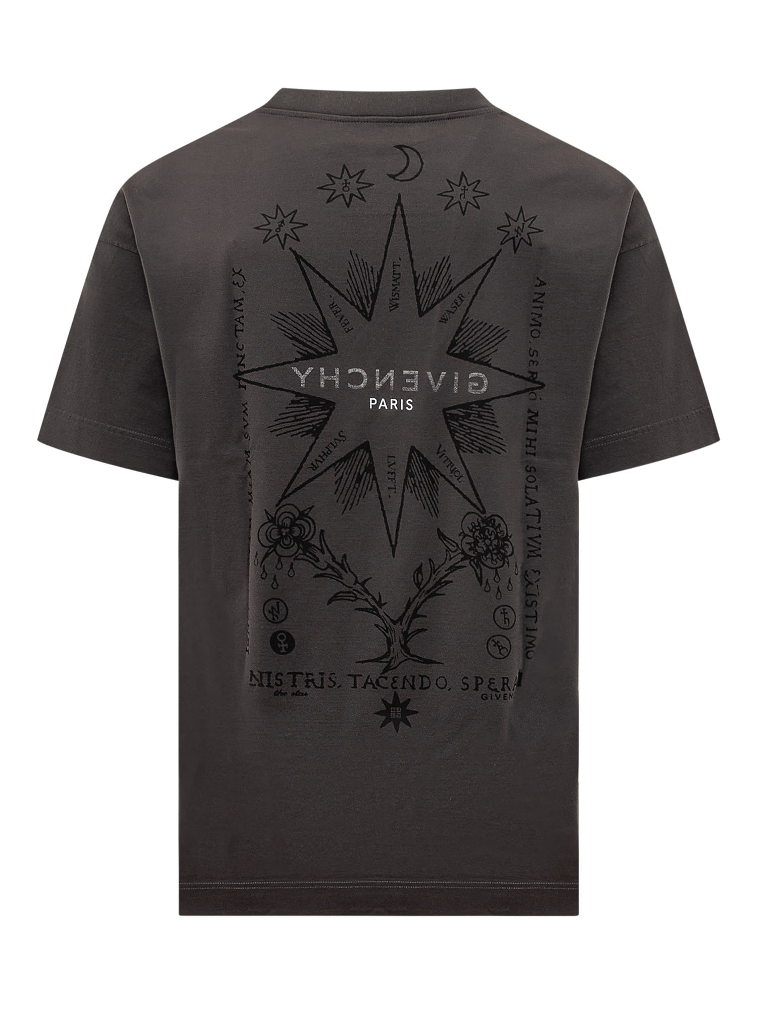 Shop Givenchy T-shirt With Logo And Tarot Print In Rosewood