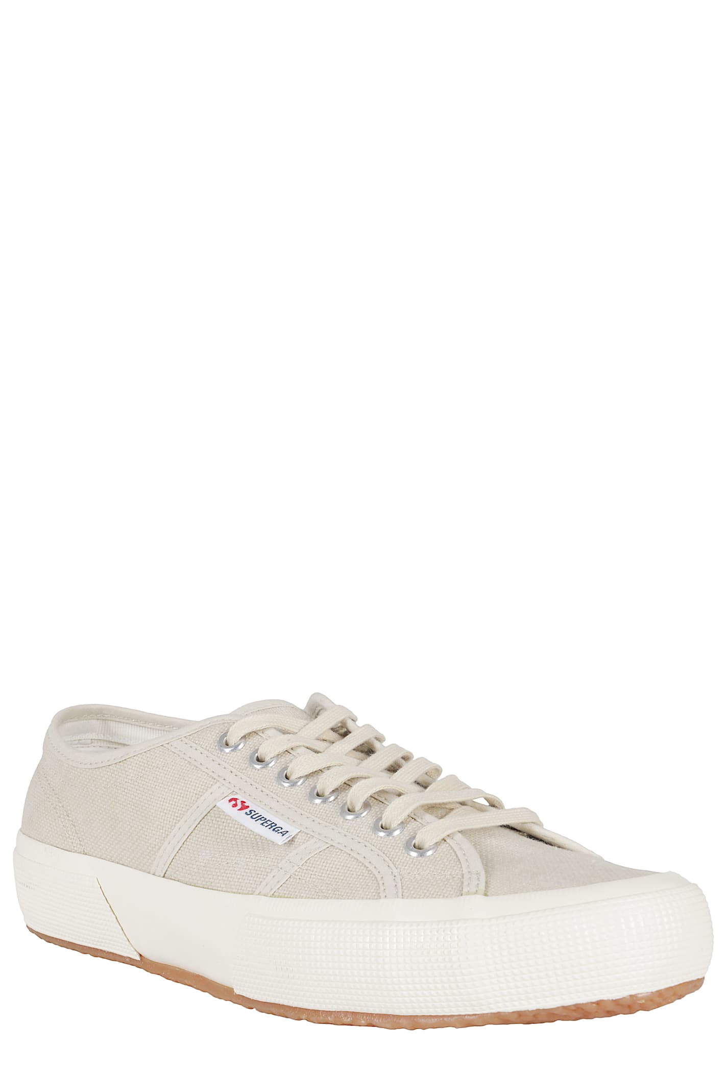 Superga Beige Lace Up Sneakers In Nude