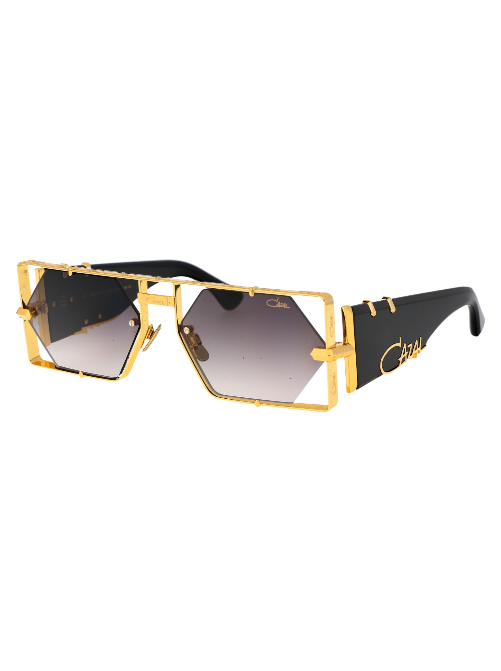 Shop Cazal Mod. 004 Sunglasses In 001 Gold Black