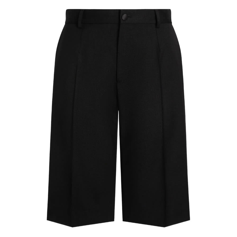 Dolce & Gabbana Pleated Wide-leg Shorts In Black