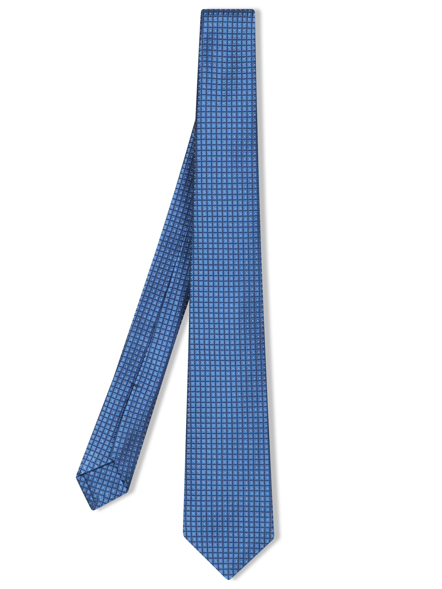 Micro Pattern Blue Diamond Tie