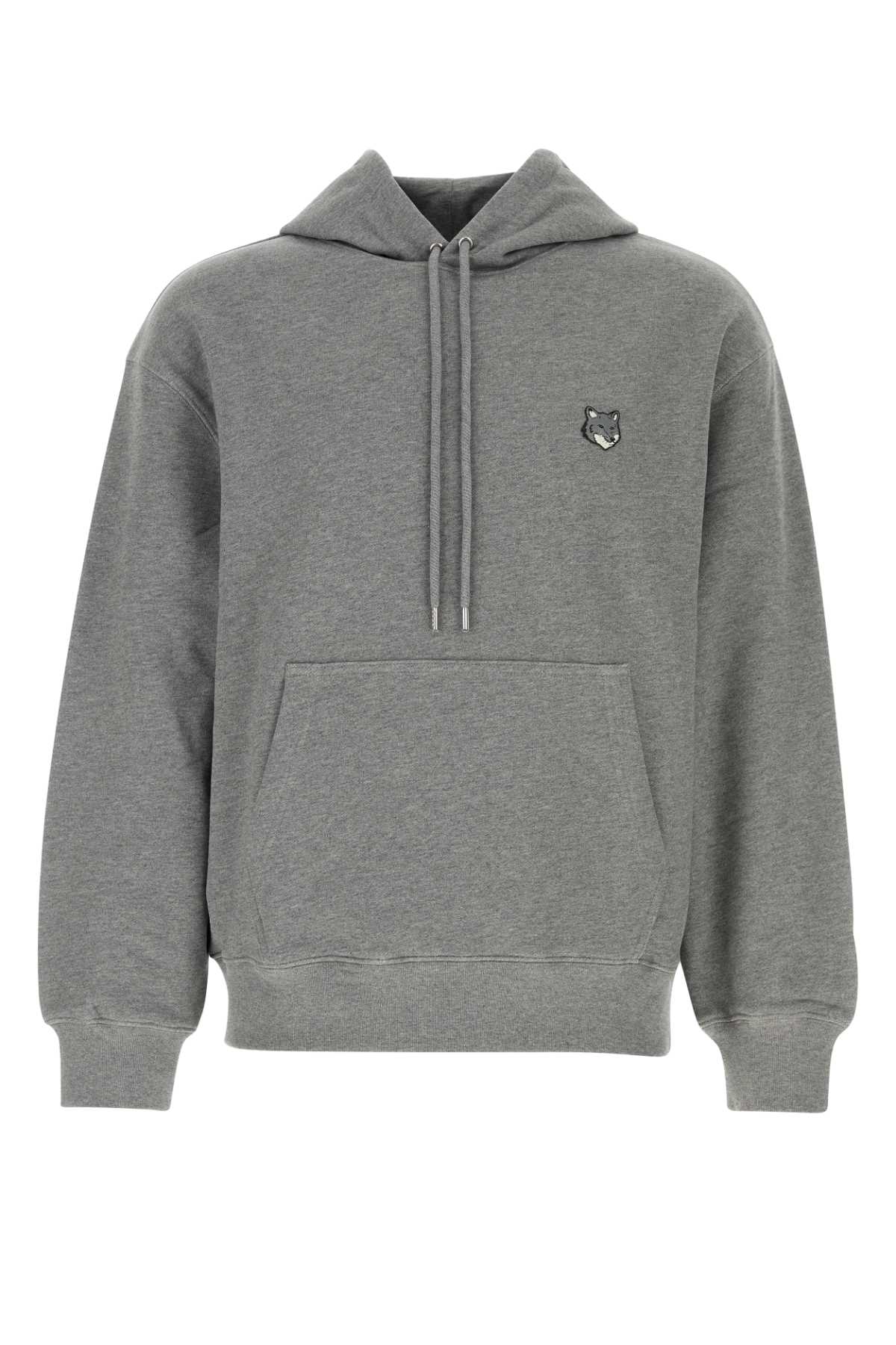 Maison Kitsuné Fox Head Hoodie In Gray