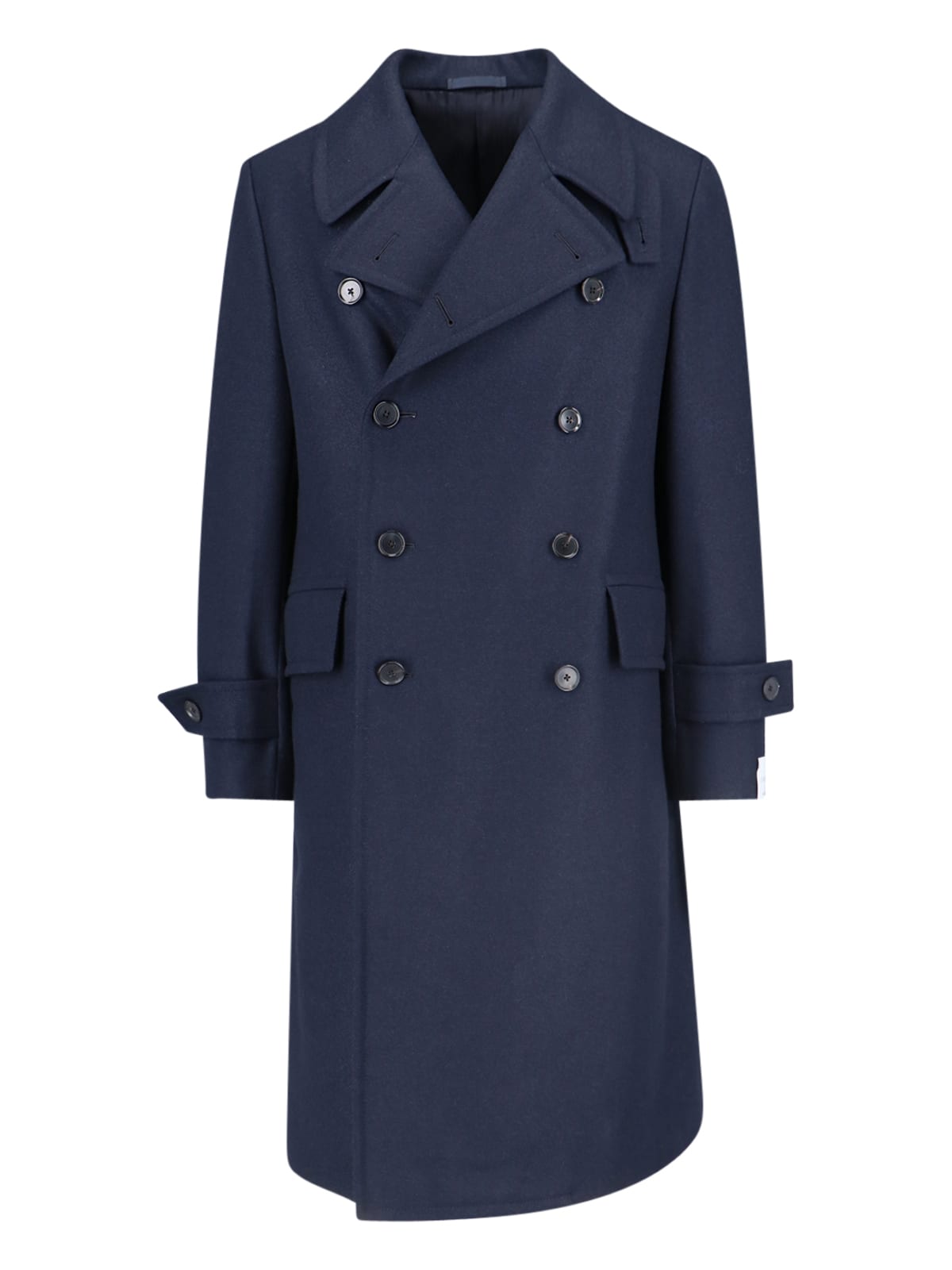 Shop Caruso Corsaro Double-breasted Coat In Blue