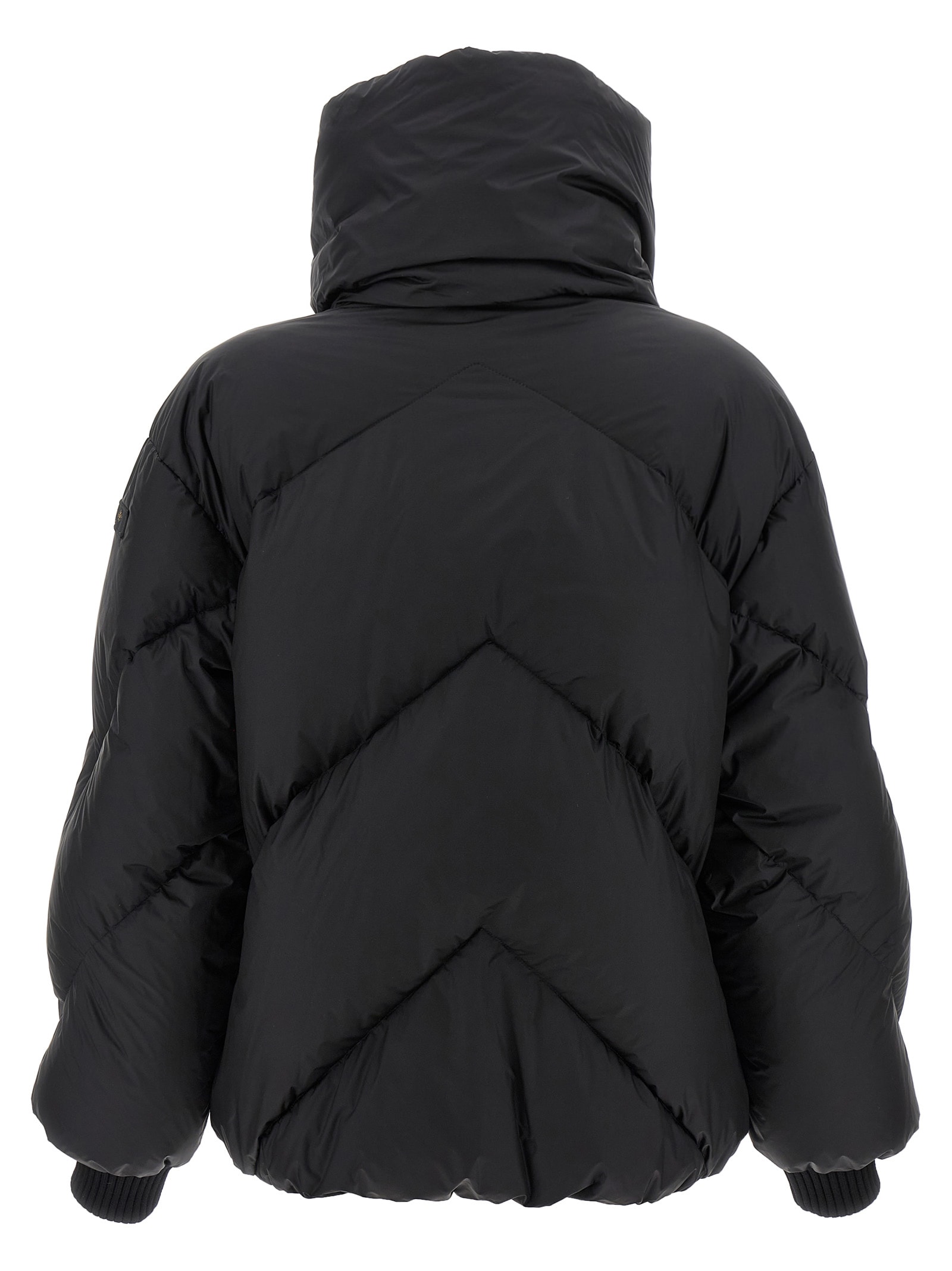 Tatras Insulated Nylon Jacket High Collar In Black