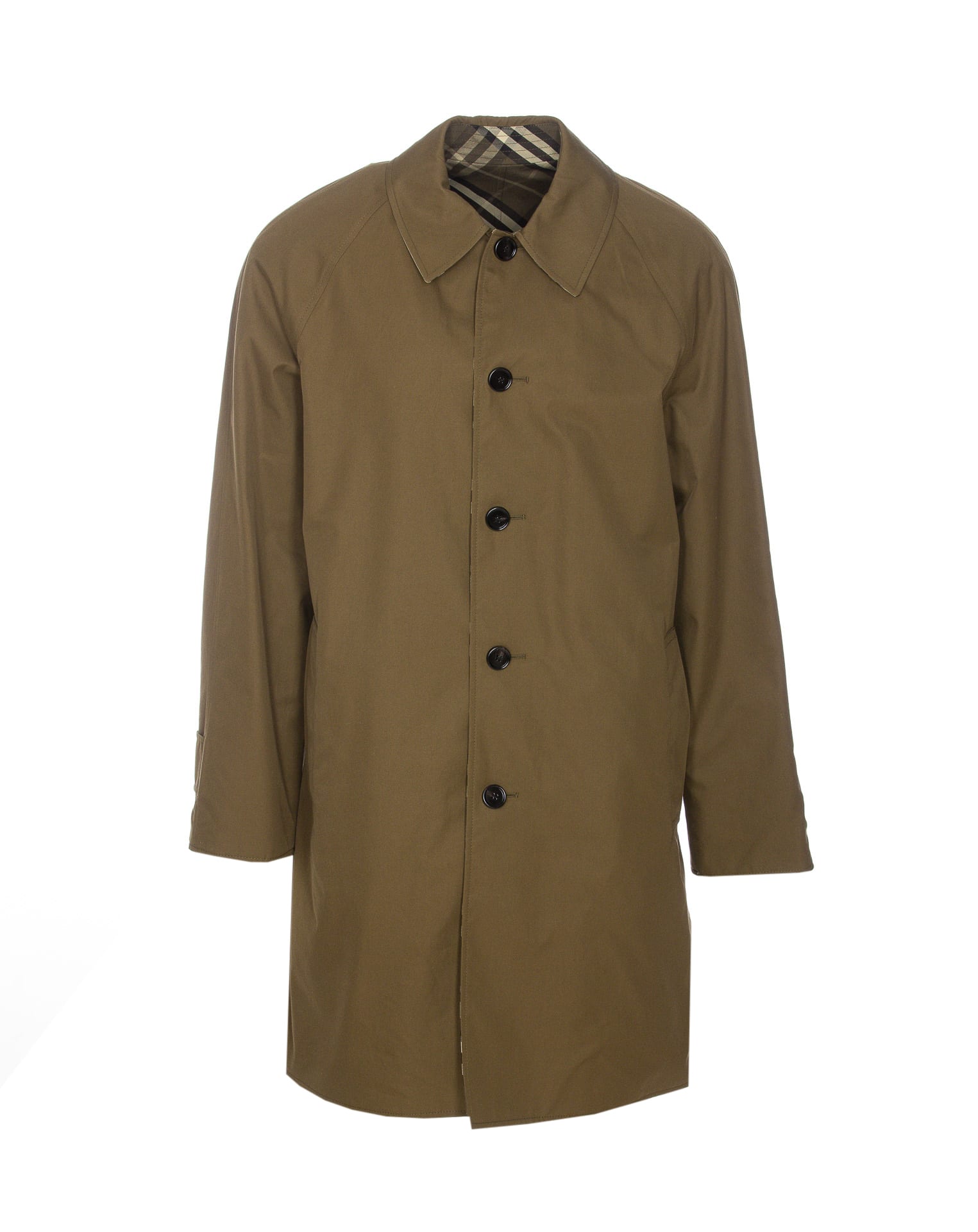 Shop Burberry Reversible Trench Coat In Green