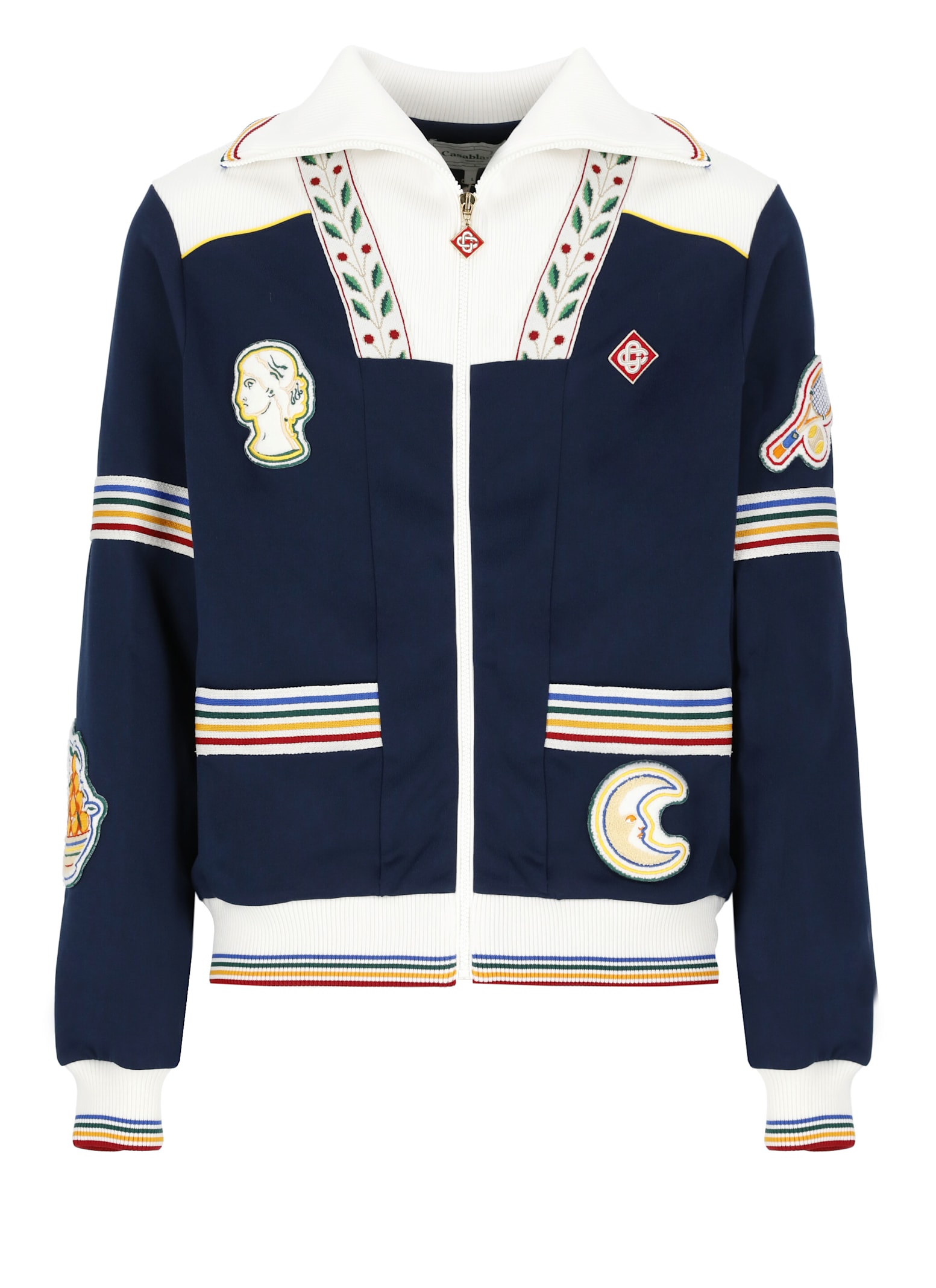 Shop Casablanca Varsity Sweatshirt In Blue