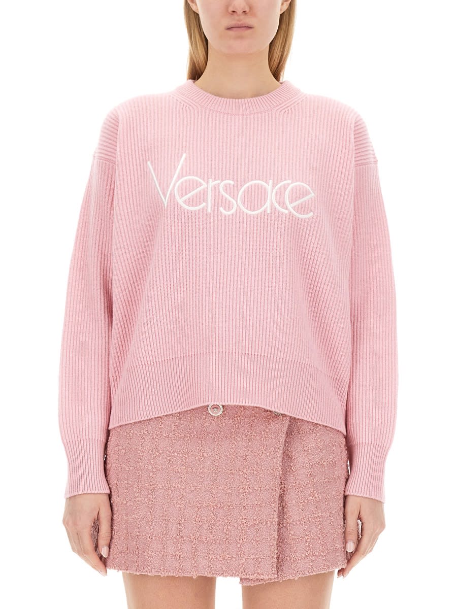 Shop Versace 1978 Re-edition Logo Jersey In Pink