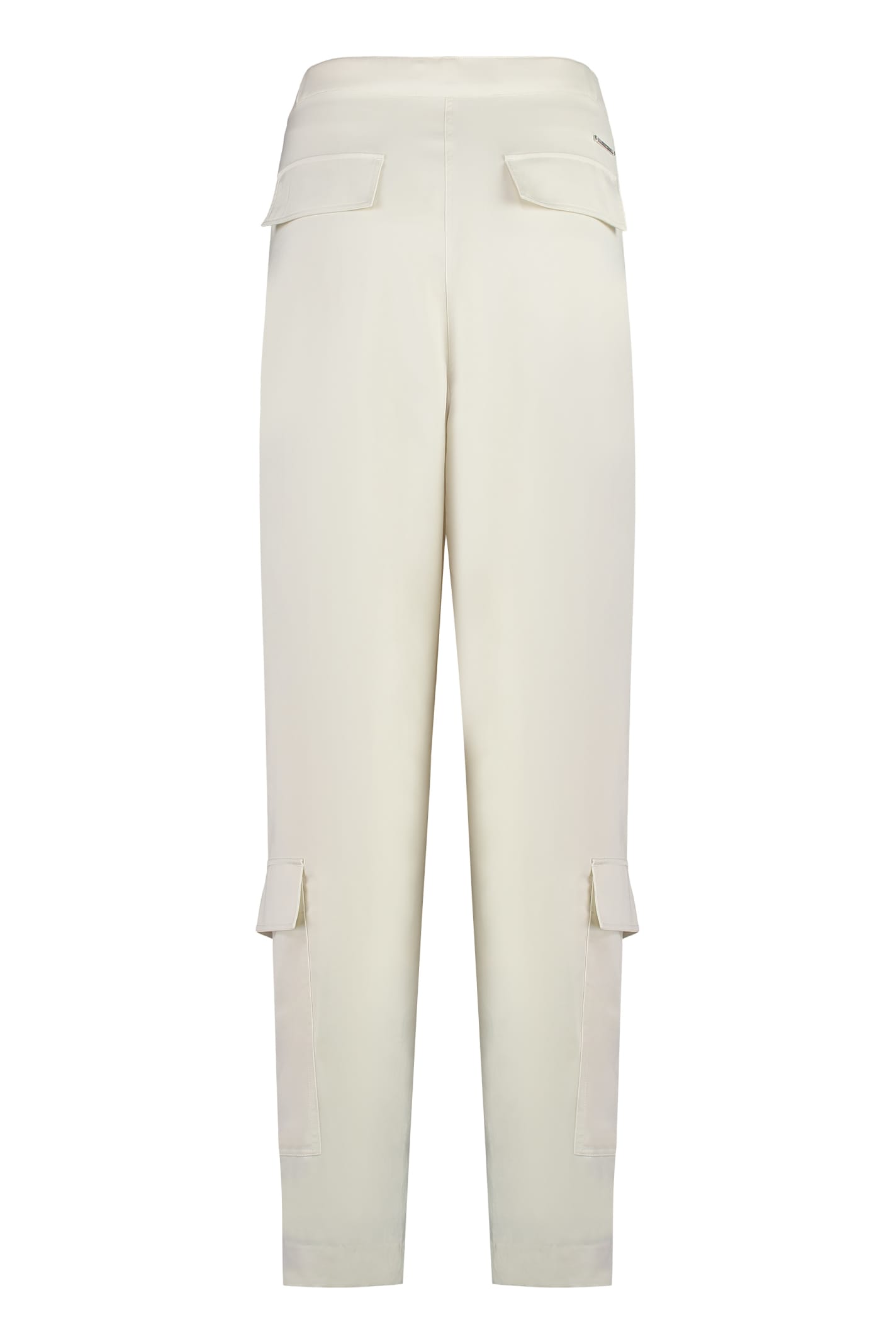 Shop Calvin Klein Silk Trousers In White